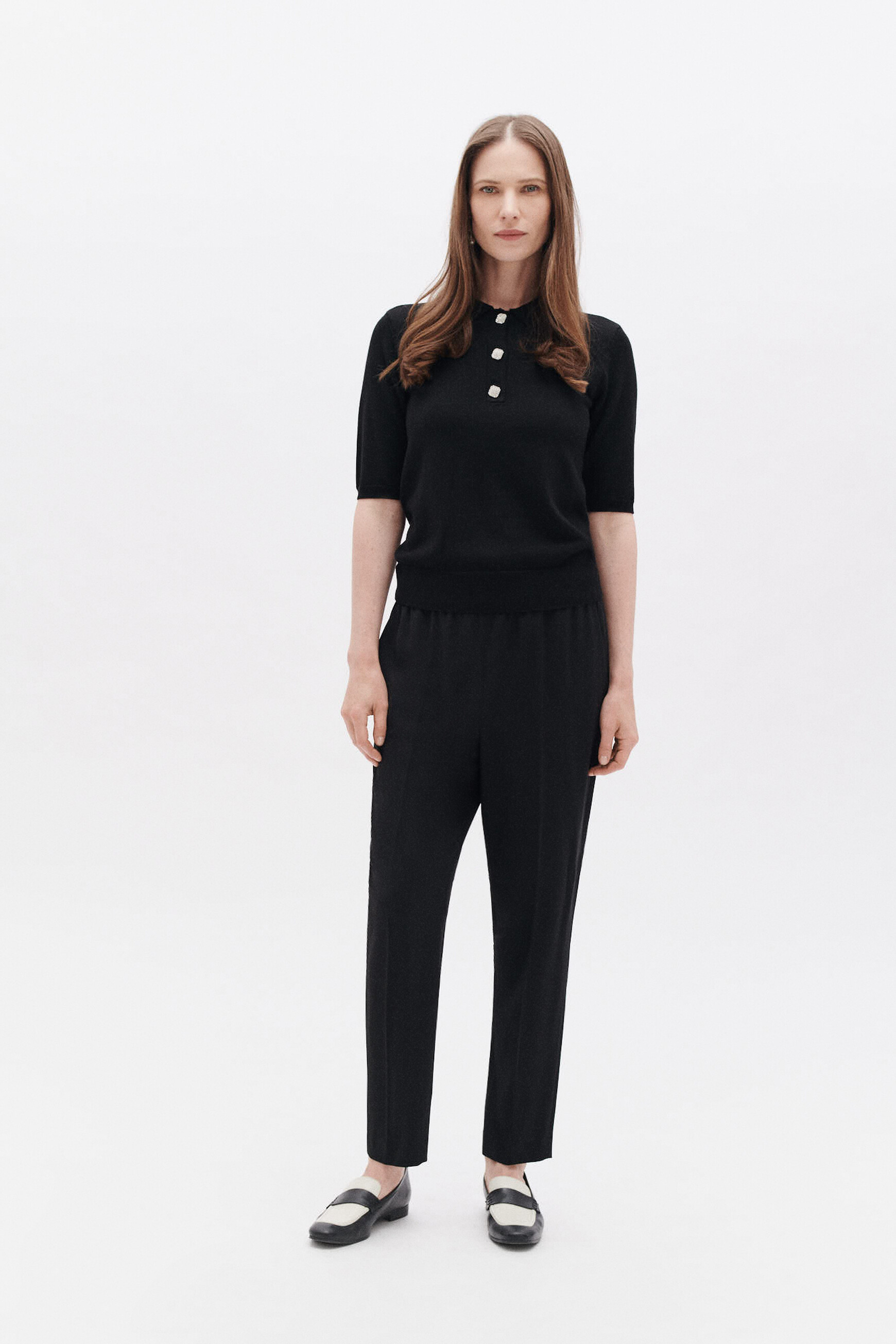 pantalon pline noir femme Pantalon pline noir femme