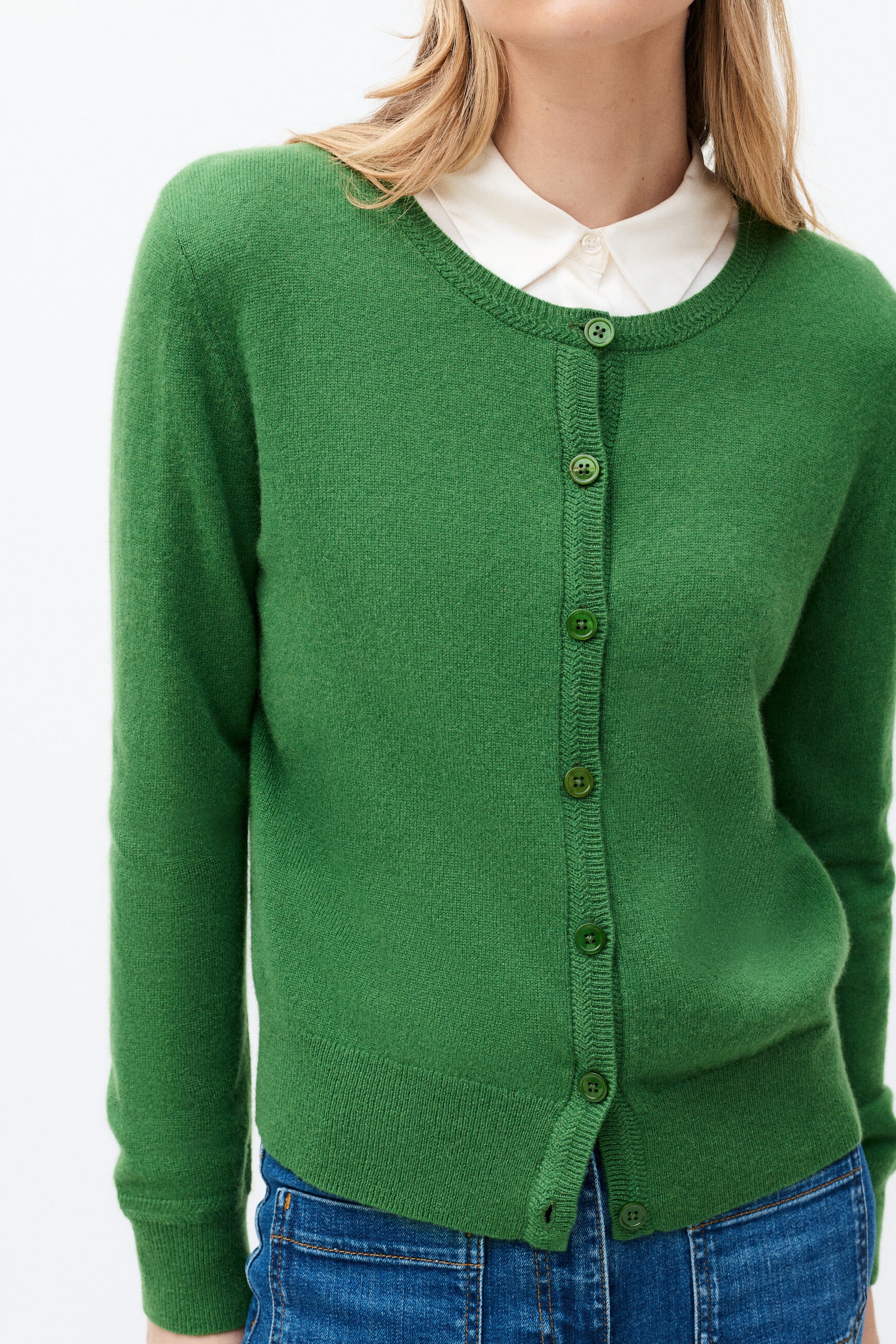 Pull Mcaroline 100% cachemire vert femme