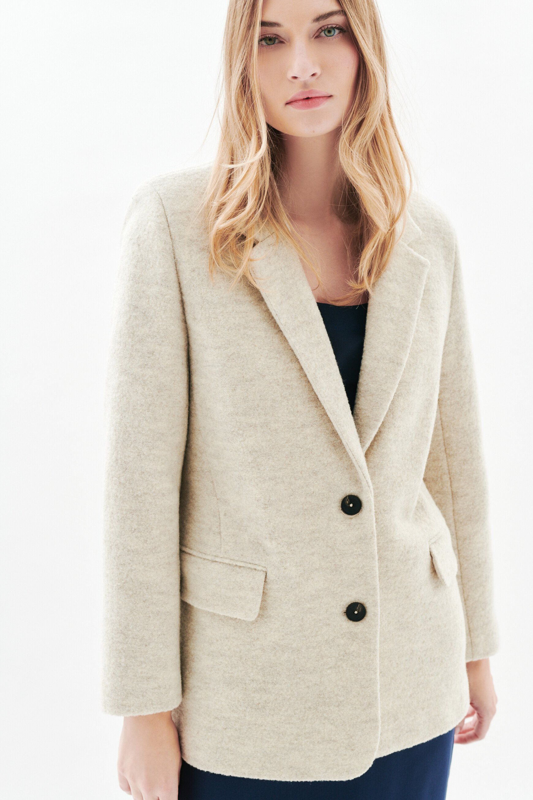 mantel girelli aus 100  wolle naturfarben damen Mantel Girelli aus 100 % Wolle naturfarben damen