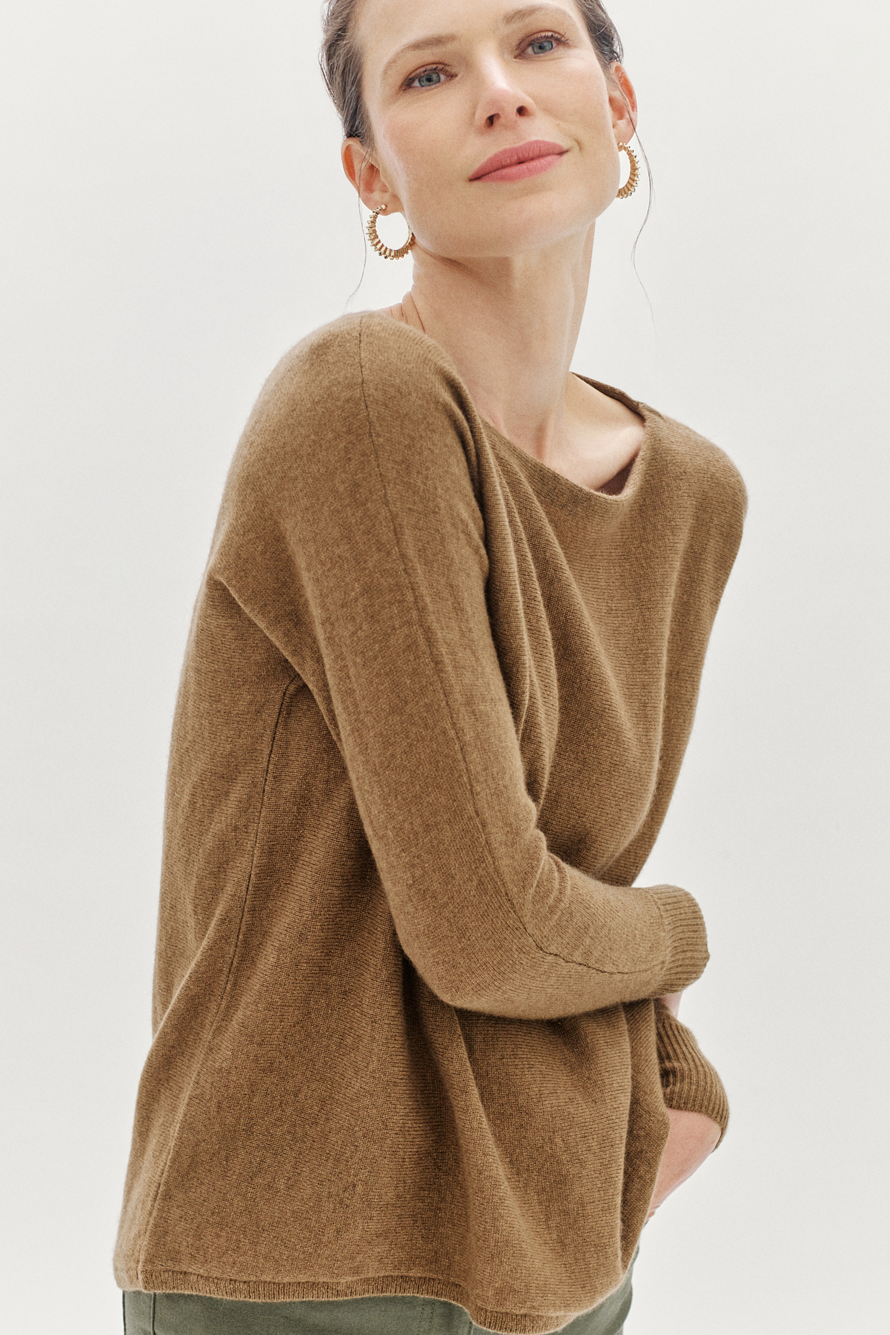 pull amelia 100 cachemire vert kaki femme pull amelia 100% cachemire vert kaki femme