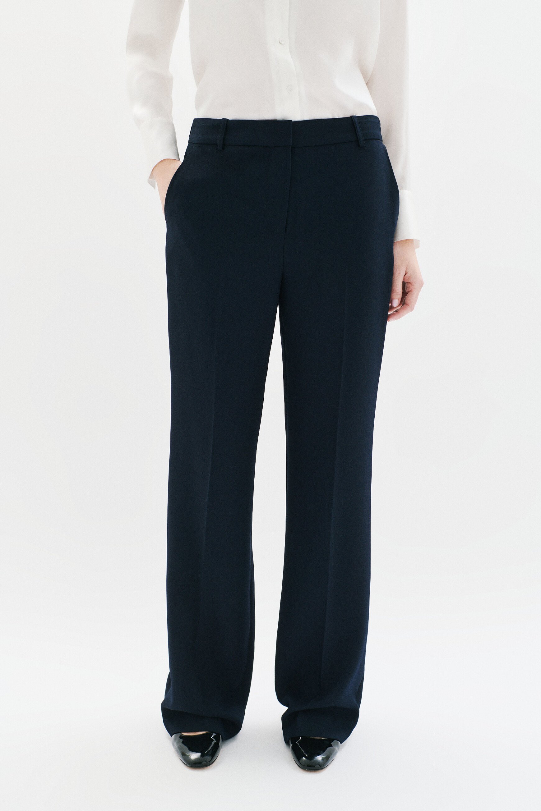 Pantaloni Pclem blu navy donna