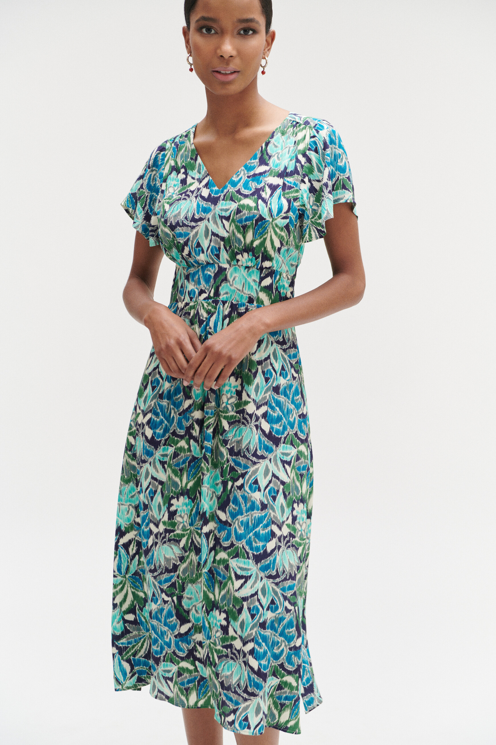 robe carolina fleurie bleu femme Robe carolina fleurie bleu femme