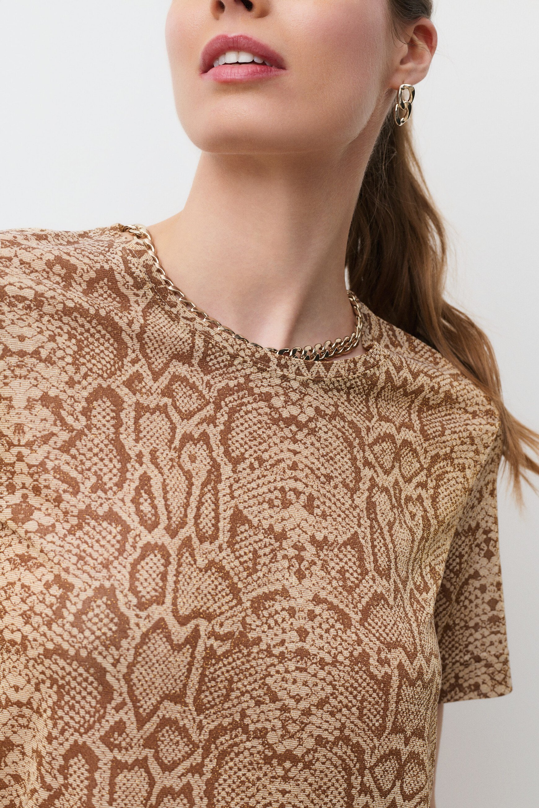 T-shirt Tjoana-Python sable femme