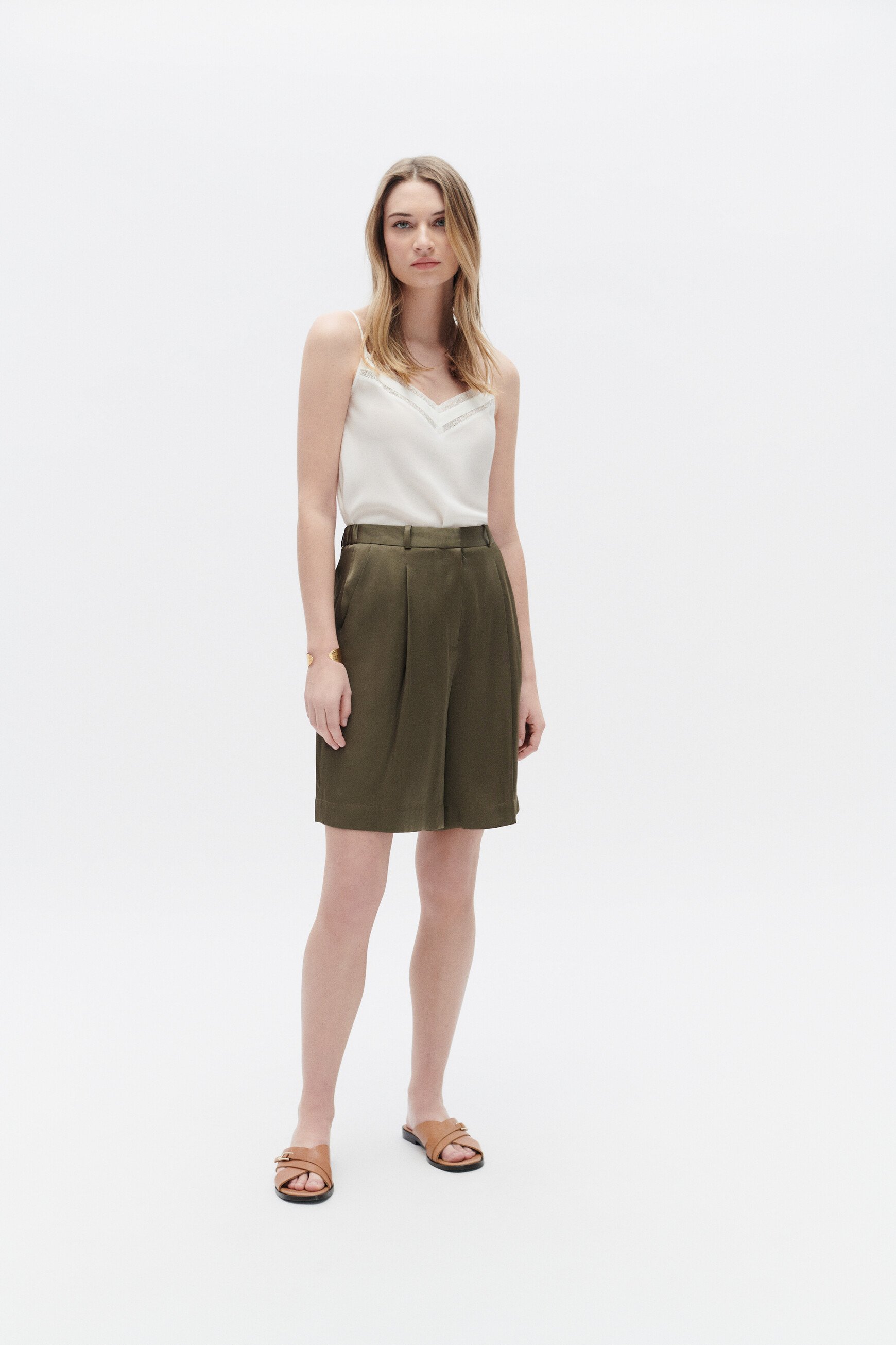 Pantalon pbrandon vert olive femme