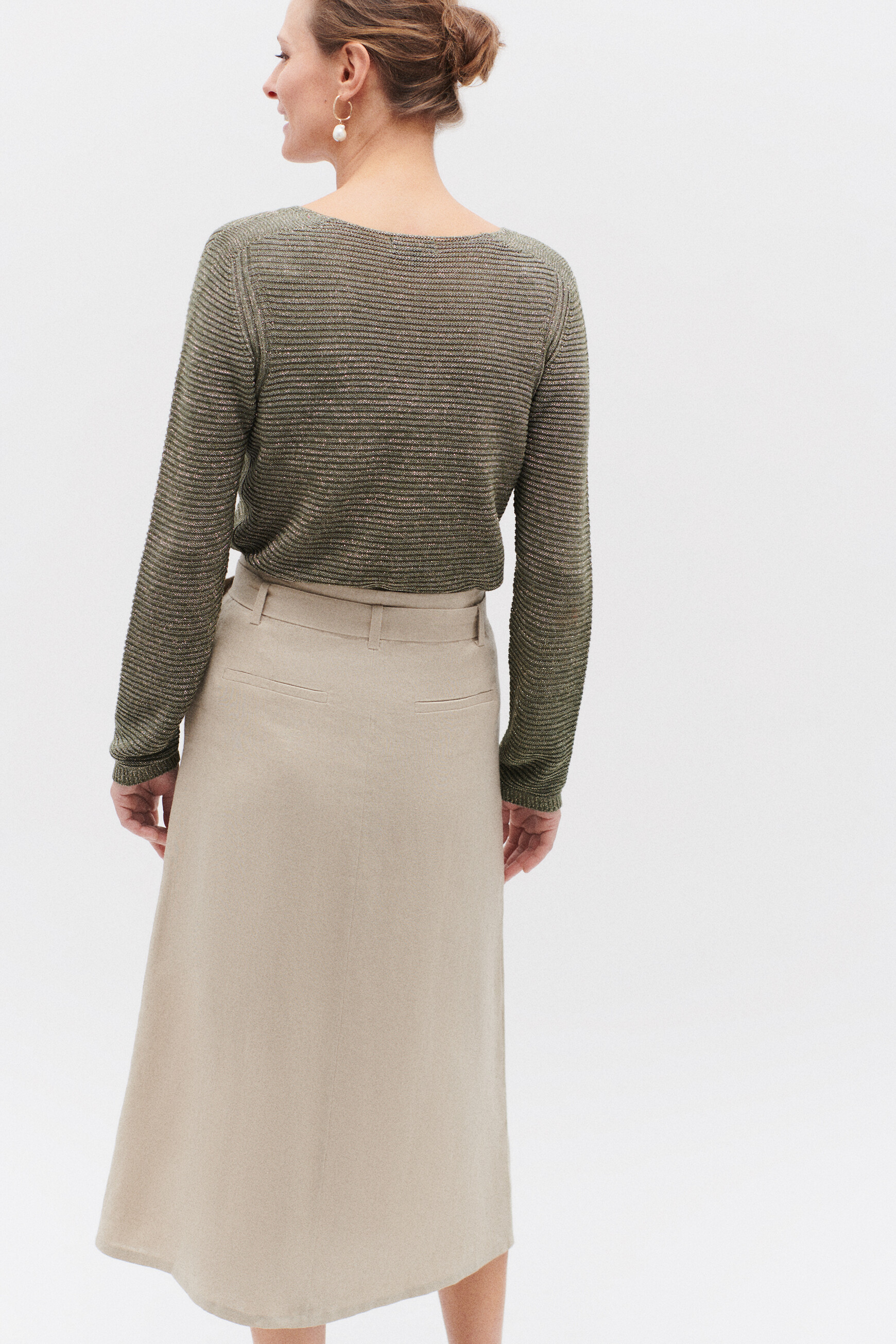 jupe agnes 100 lin taupe femme jupe agnes 100% lin taupe femme
