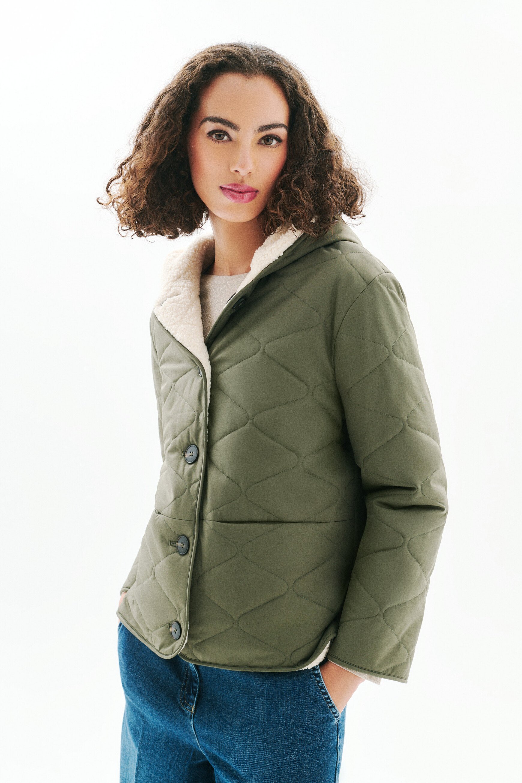 Golgien padded jacket khaki green woman