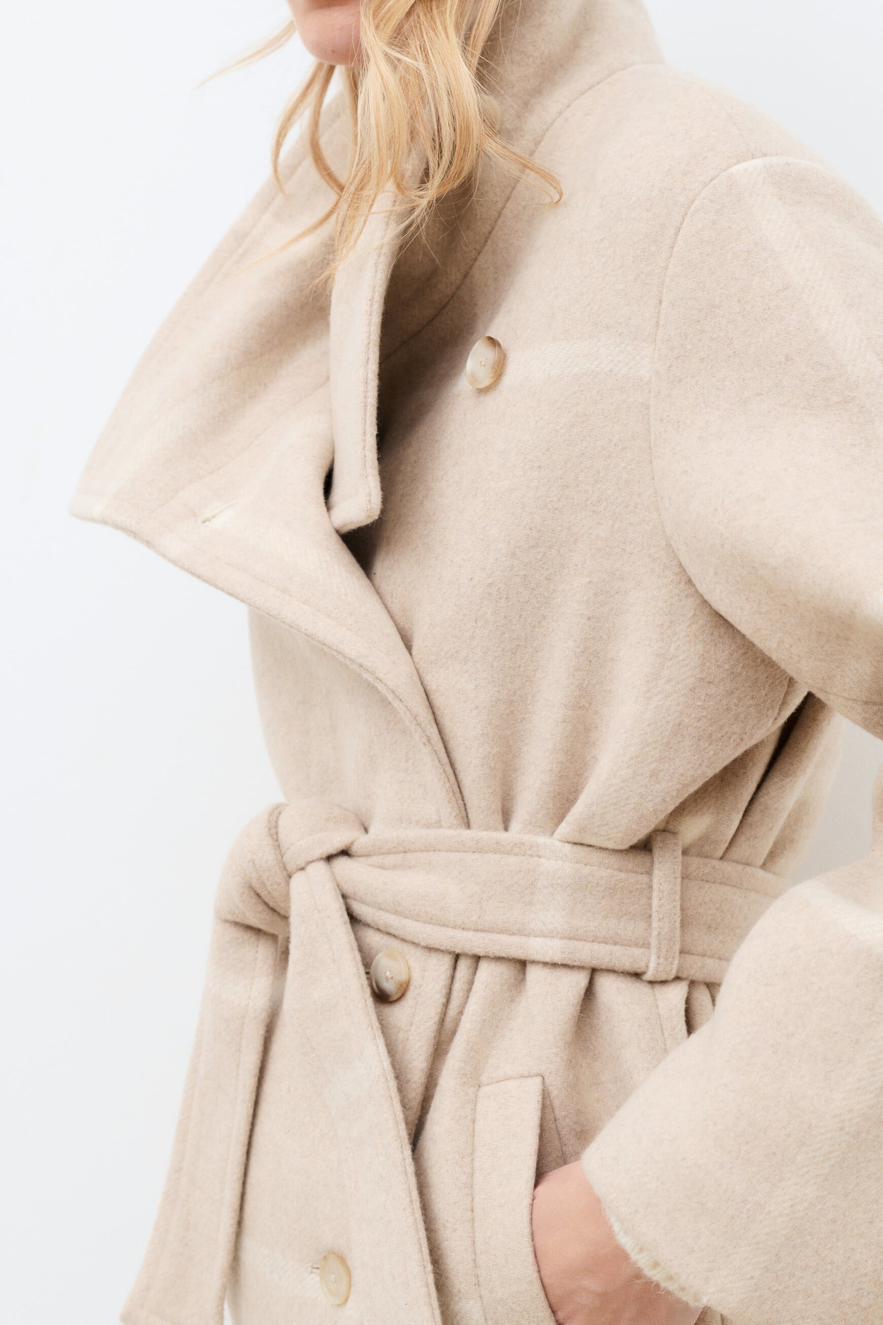 Gromeo Check coat sand woman