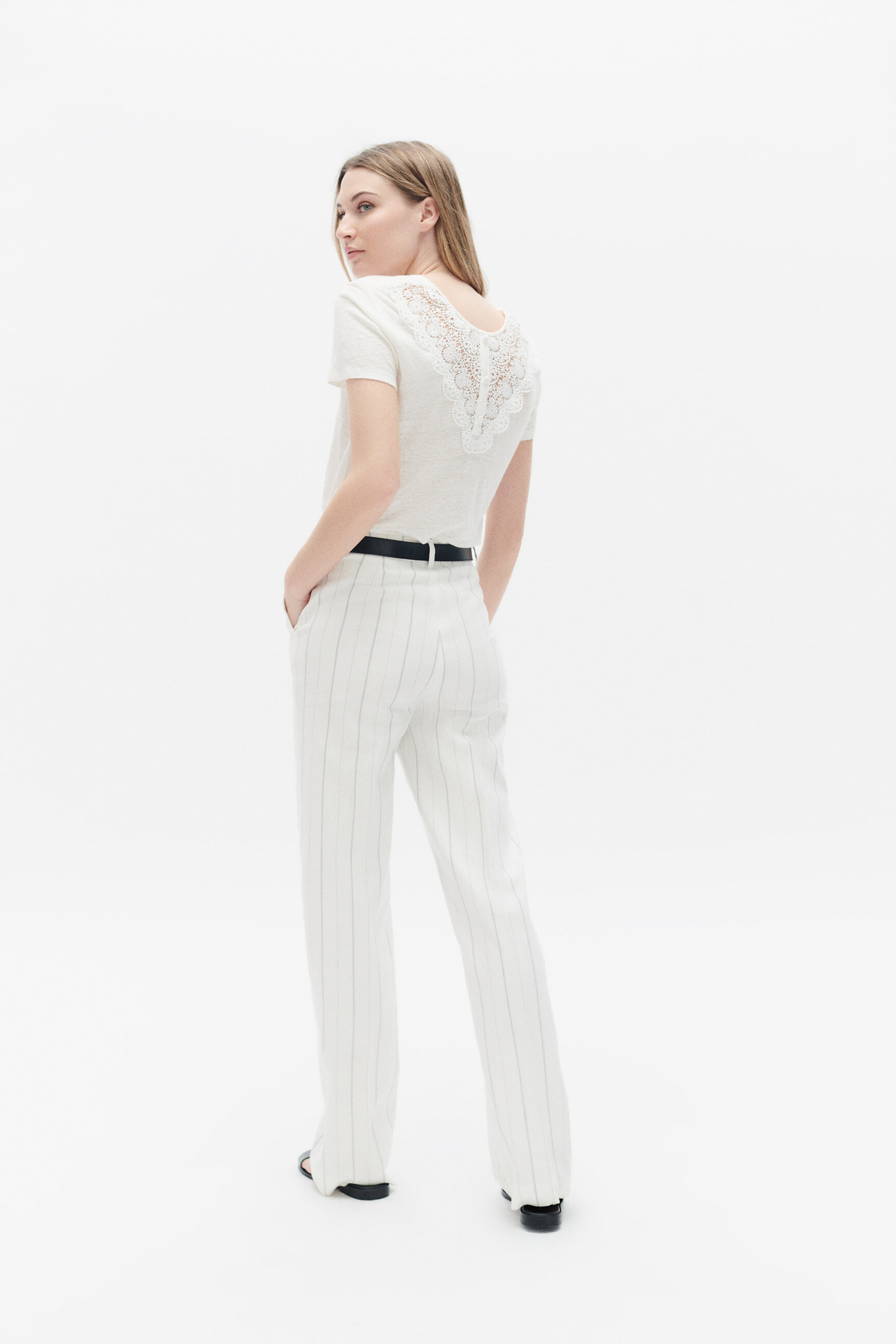 pantalon sandri ecru femme Pantalon sandri ecru femme