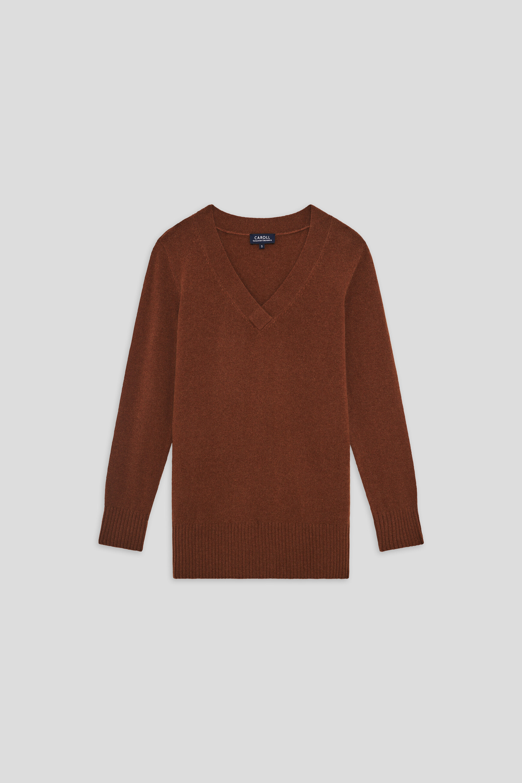 Mfrank sweater 100% cashmere cognac brown woman