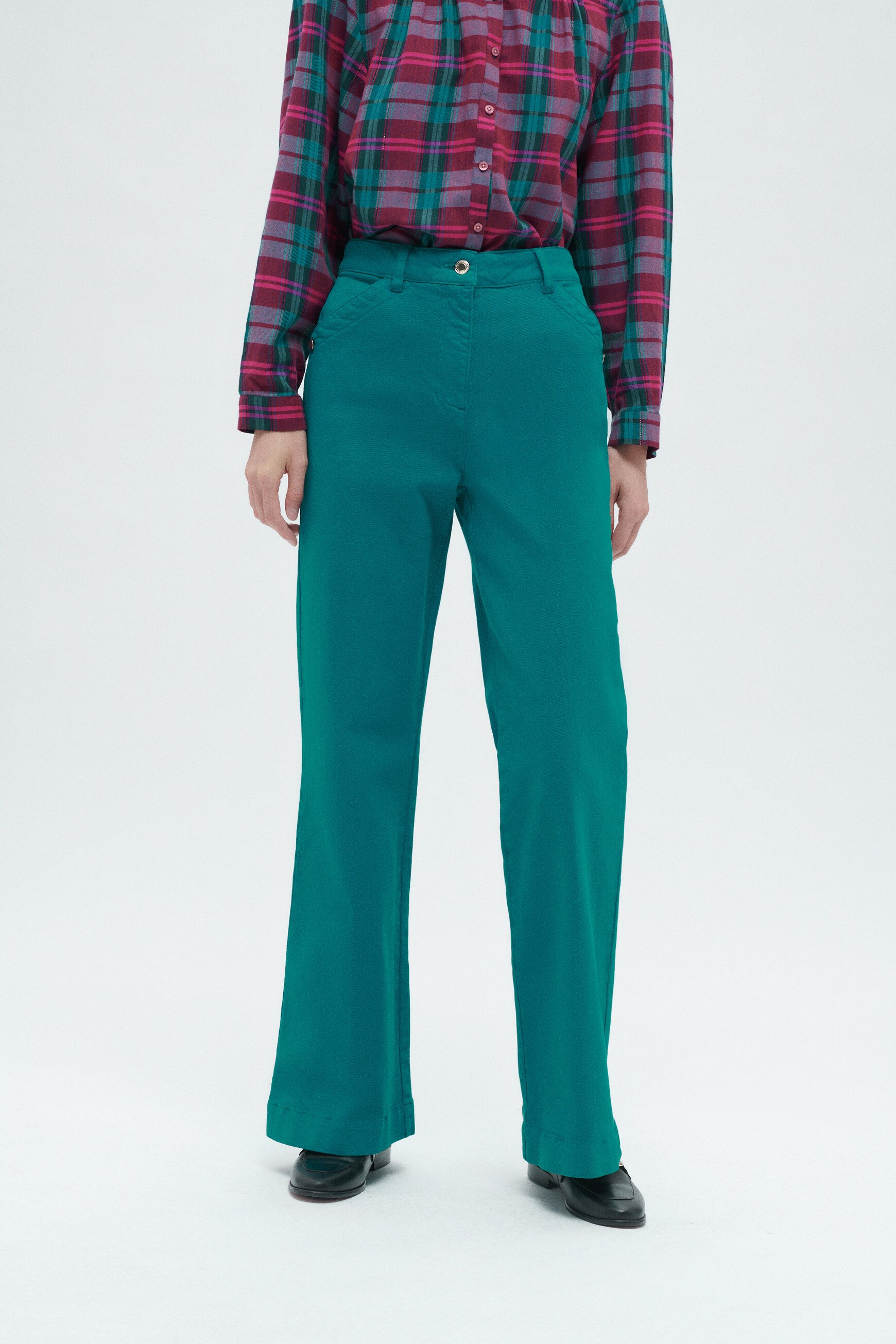 pantalon plazzaro bleu turquoise femme Pantalon plazzaro bleu turquoise femme