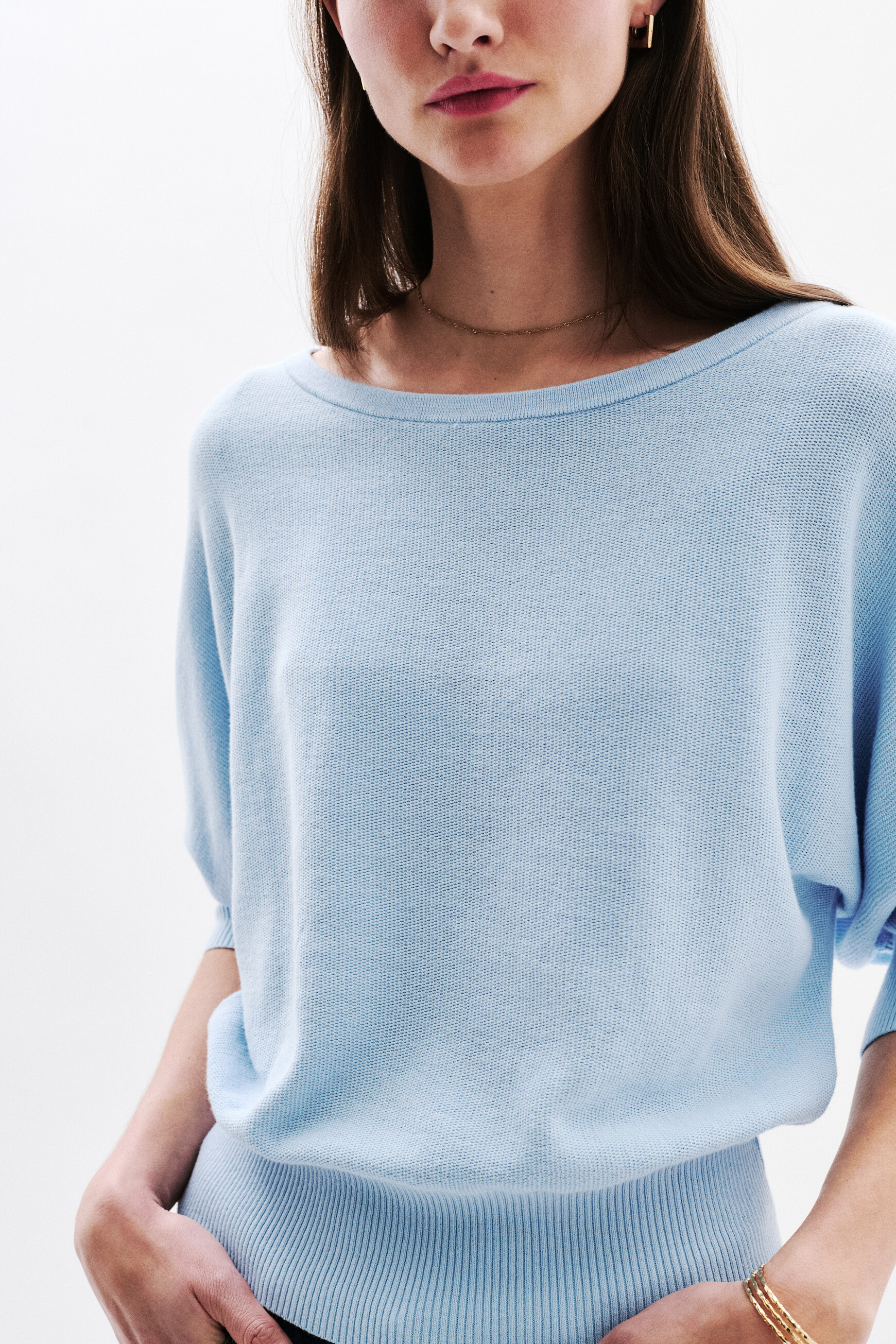 Joan oversized sweater sky blue woman