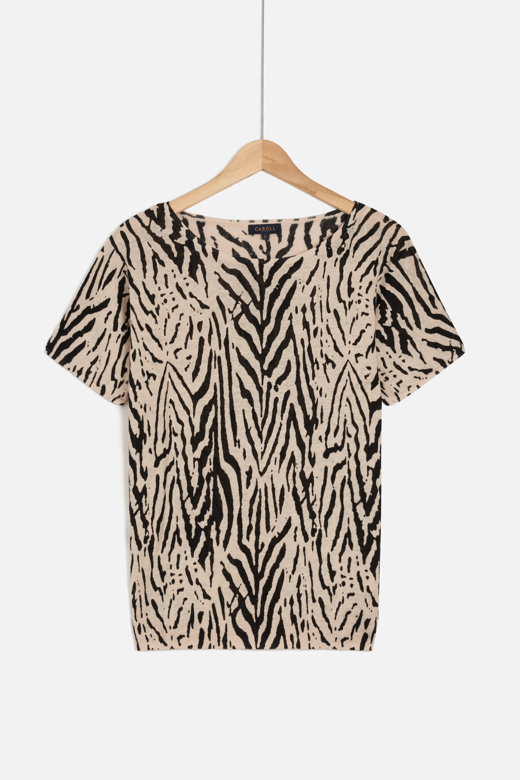 Pullover Marty Print 100&nbsp;% Leinen schwarz damen