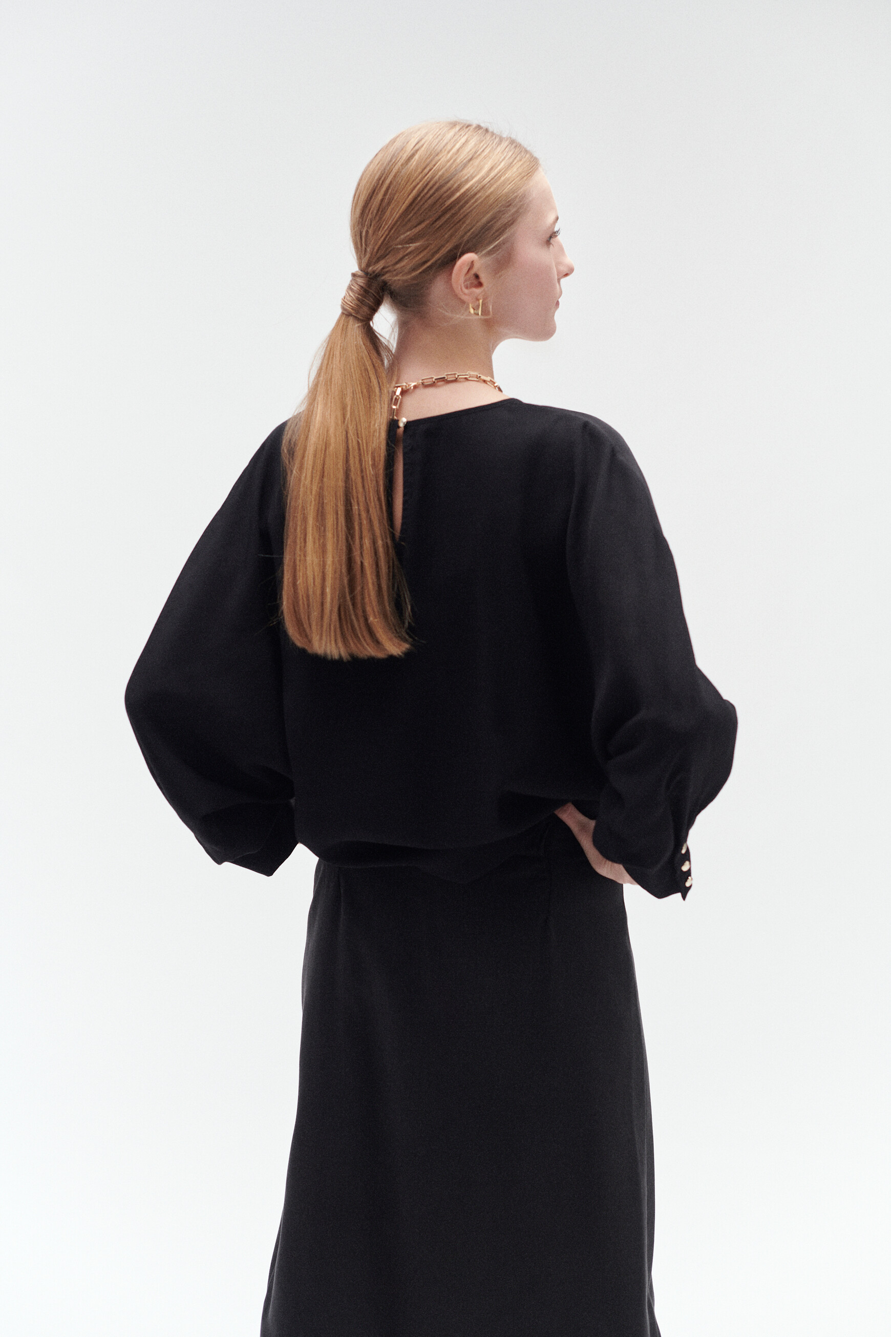 camisa marie lou lisa negro mujer Camisa Marie Lou lisa negro mujer