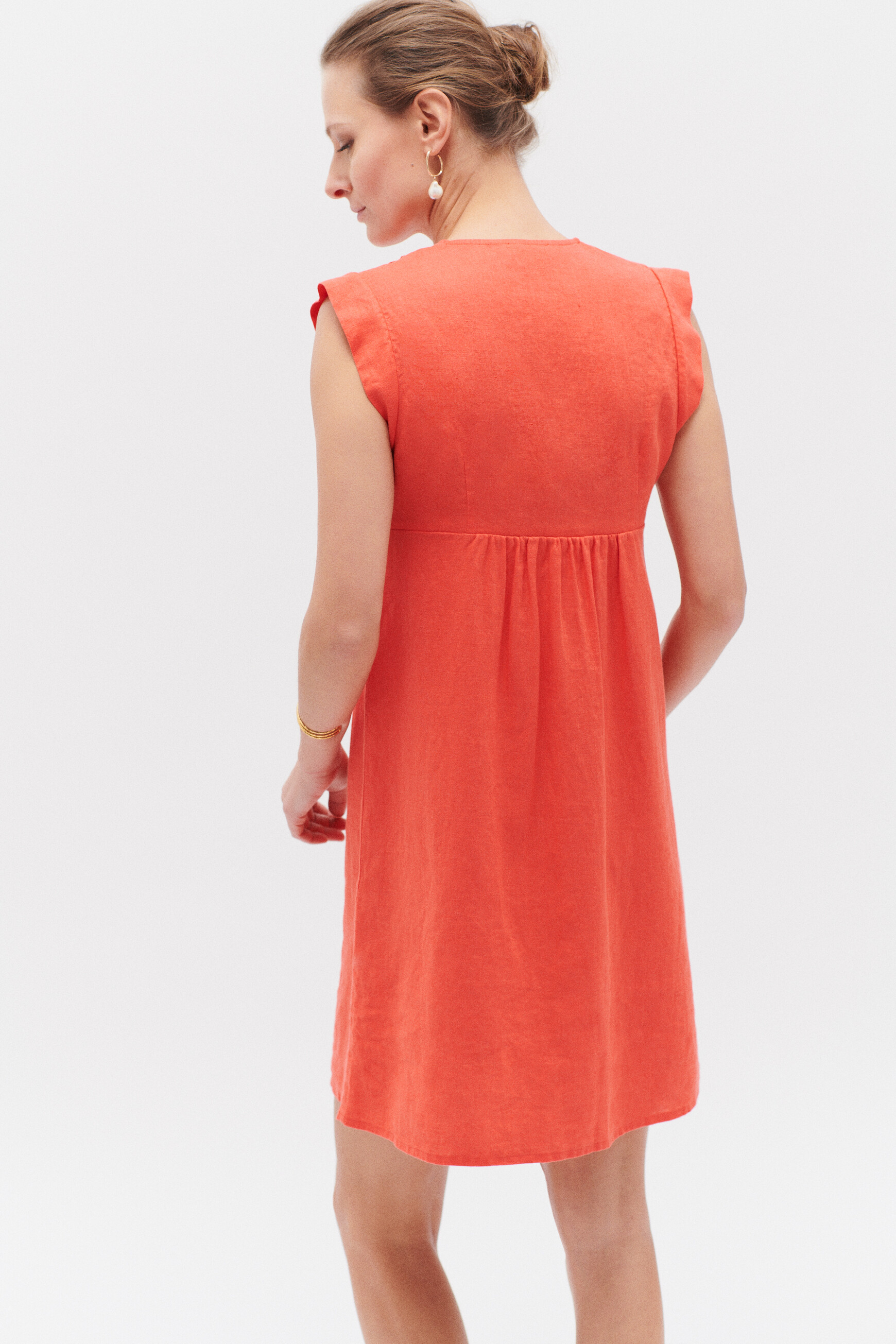 robe ferrie 100 lin rouge femme robe ferrie 100% lin rouge femme