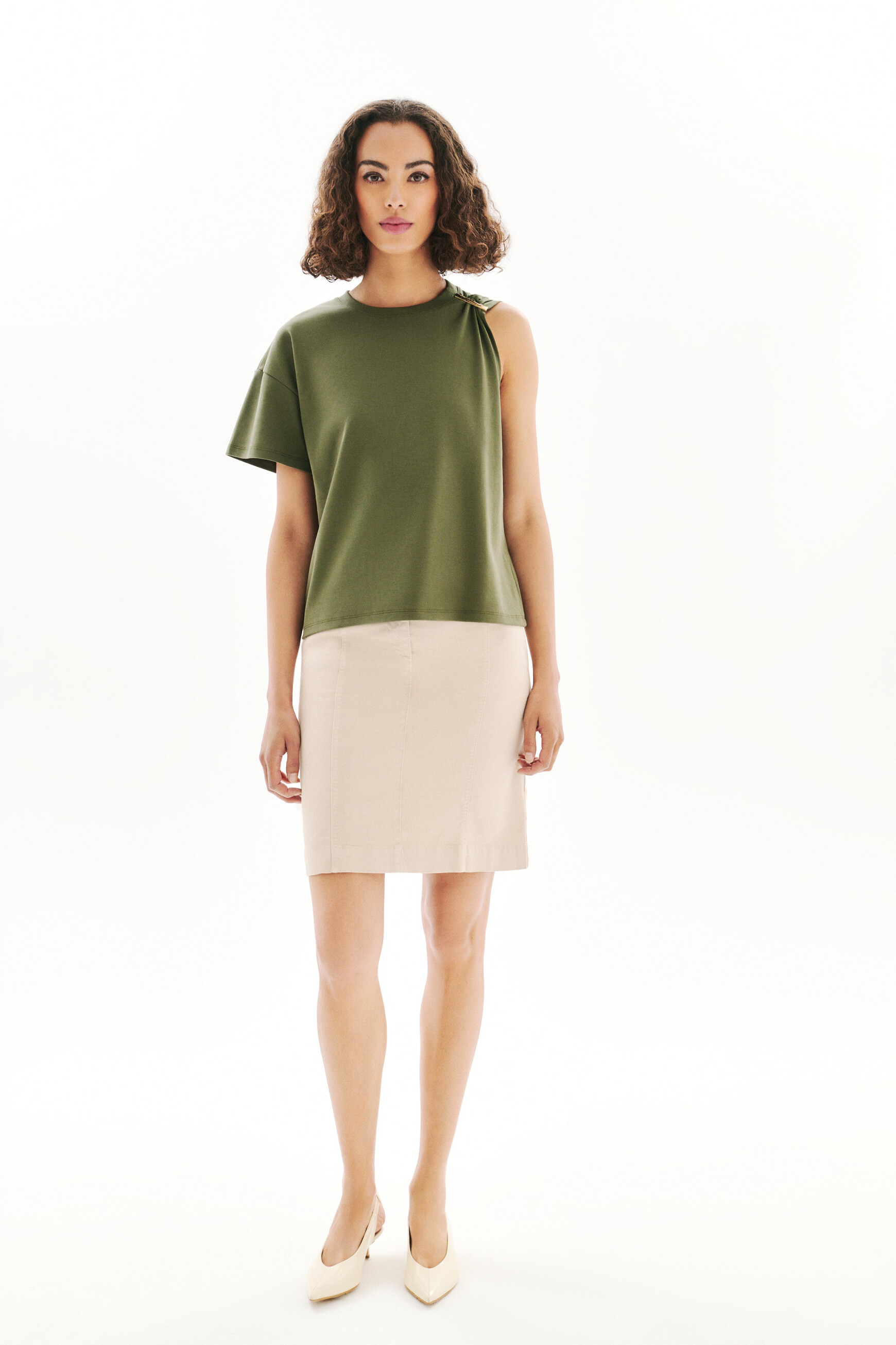 t shirt tlouane vert kaki femme T-shirt Tlouane vert kaki femme