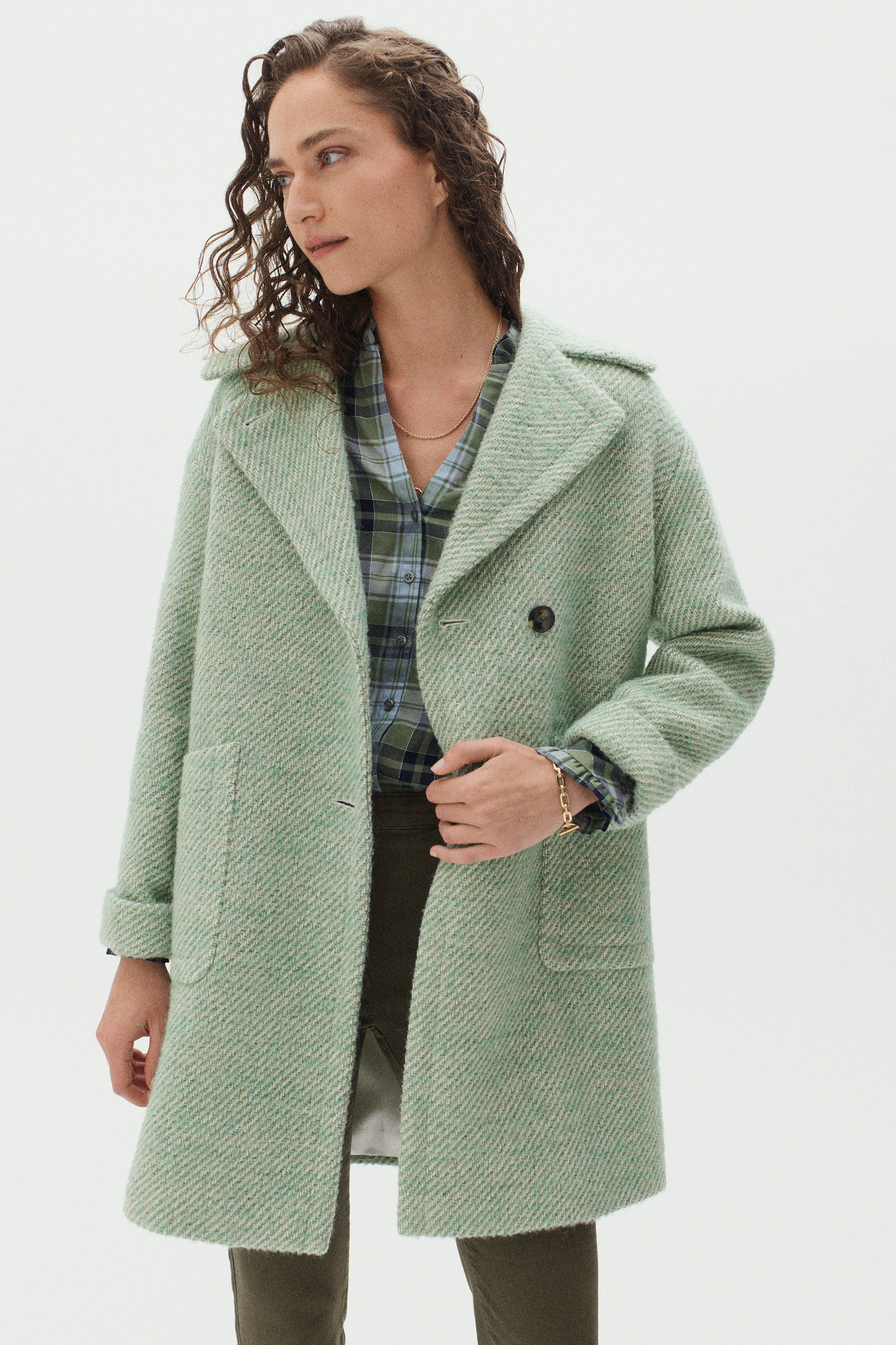 manteau kylian vert clair femme