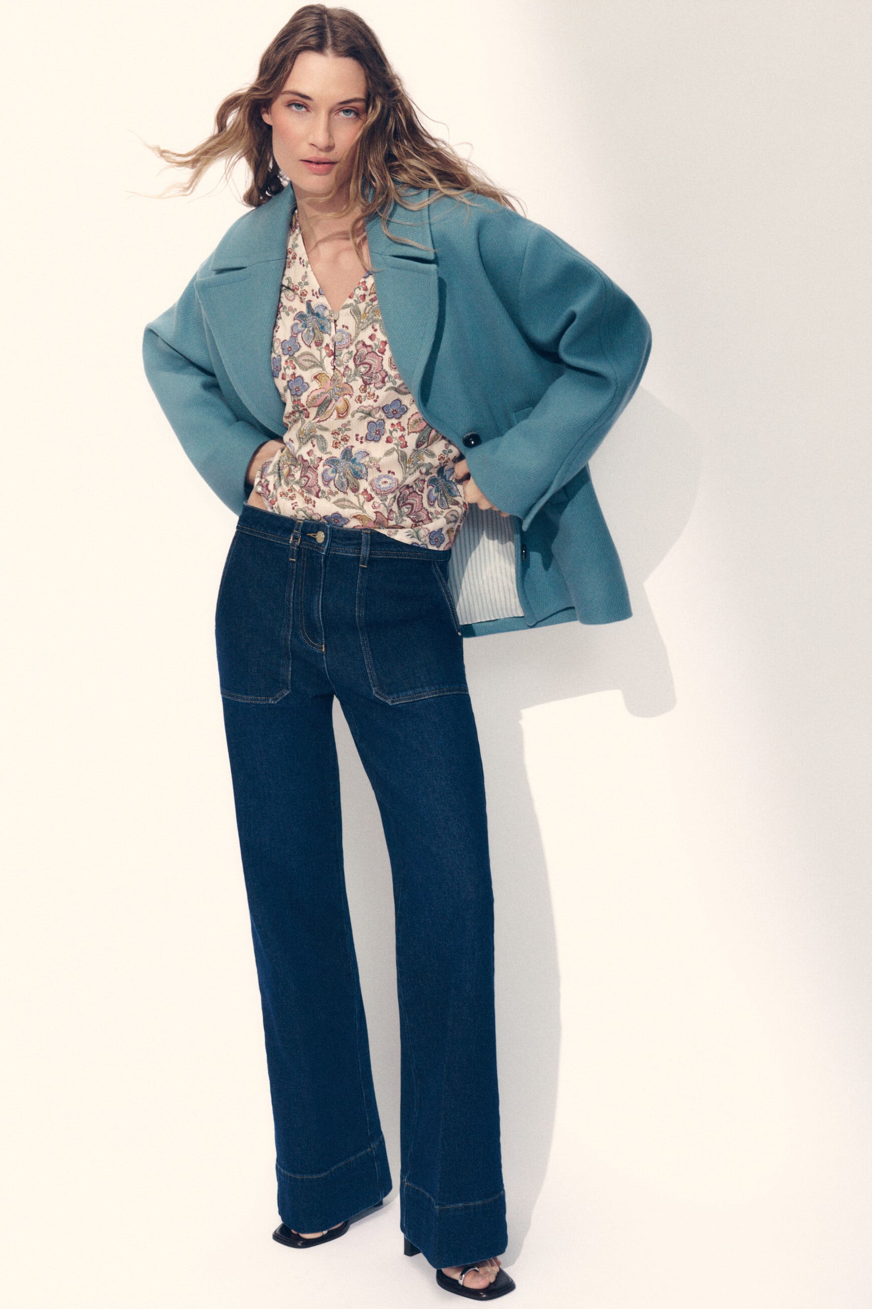 Gmalte coat blue-grey woman