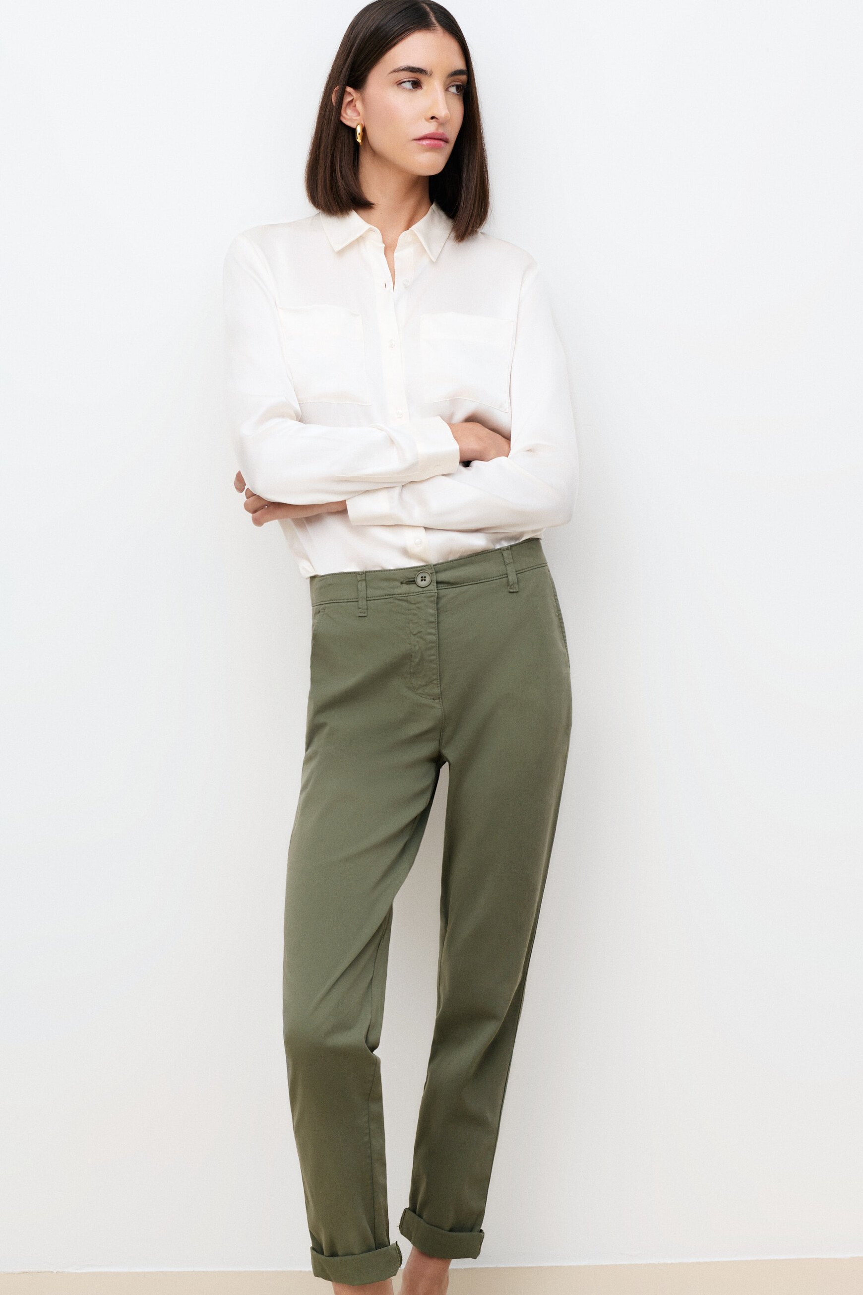 pantalon adelmo vert kaki femme