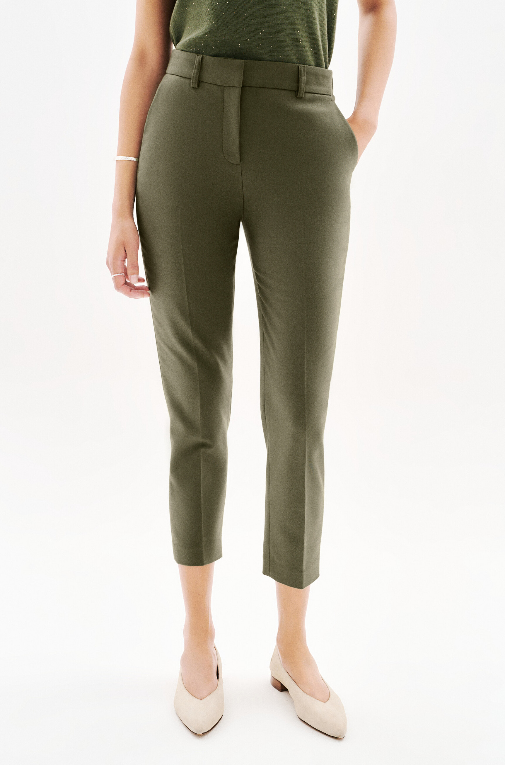 pantalon psidiko2 vert kaki femme Pantalon psidiko2 vert kaki femme