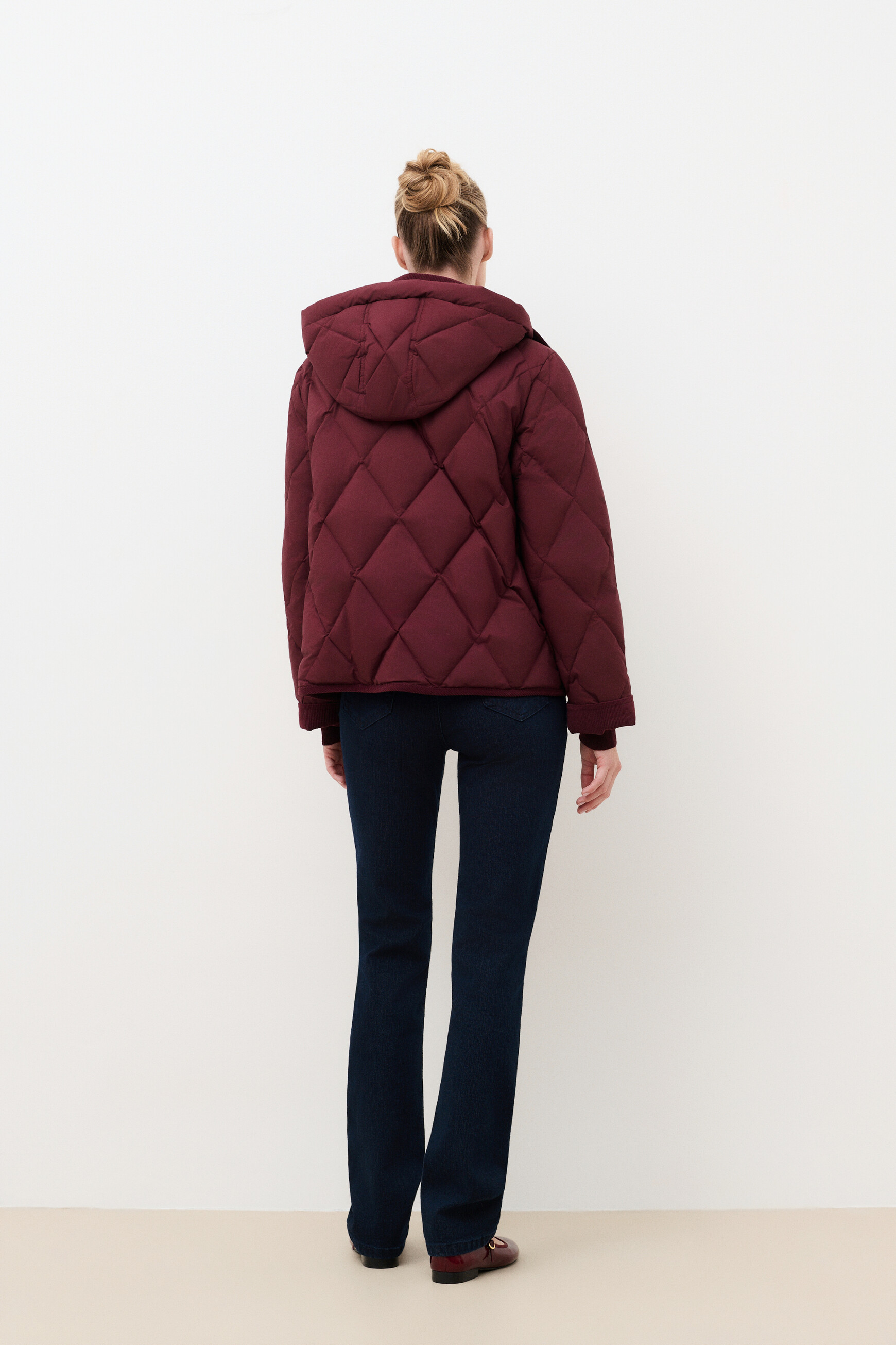 Gmaggiecourte puffer jacket burgundy woman