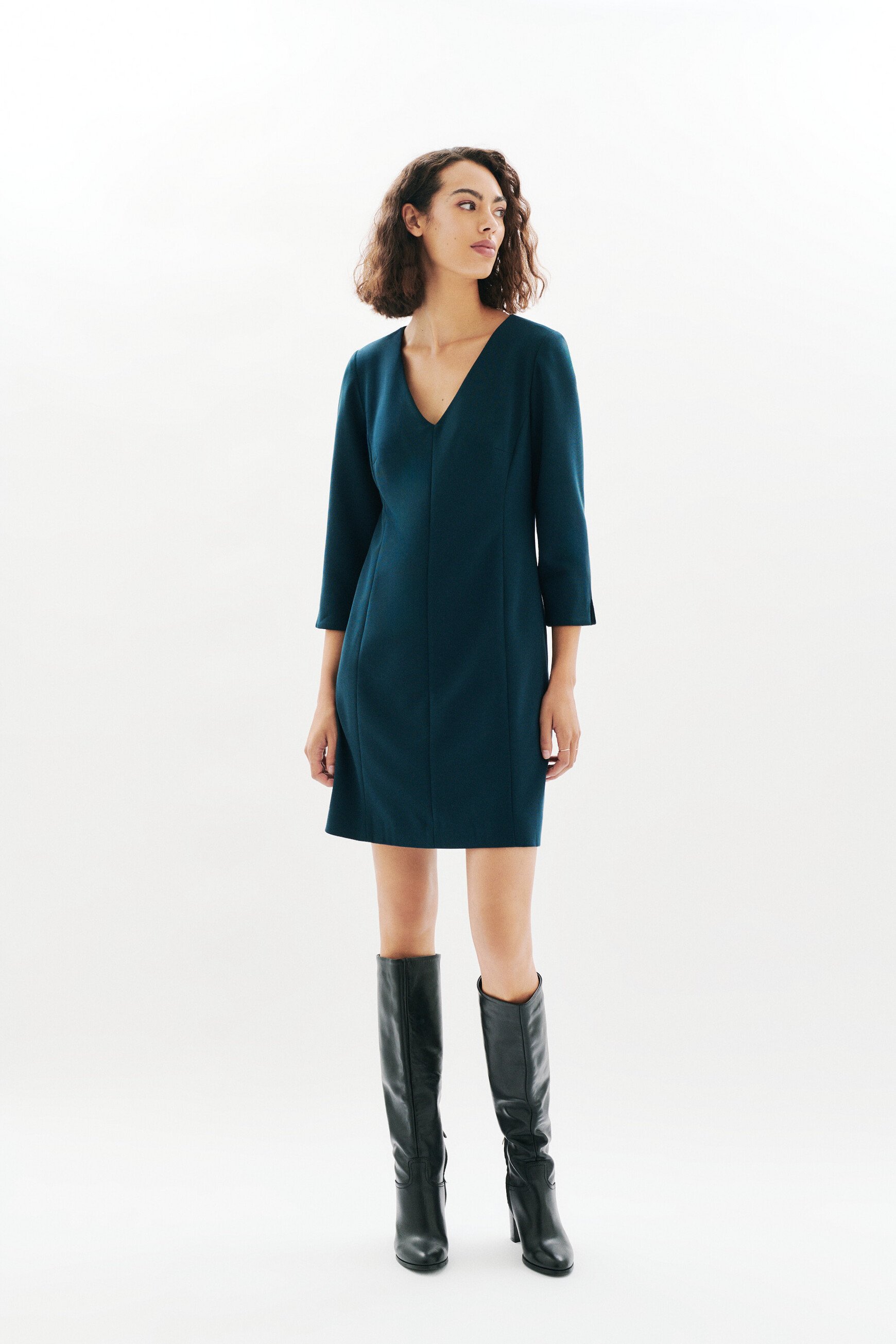 Robe Rdouce bleu canard femme