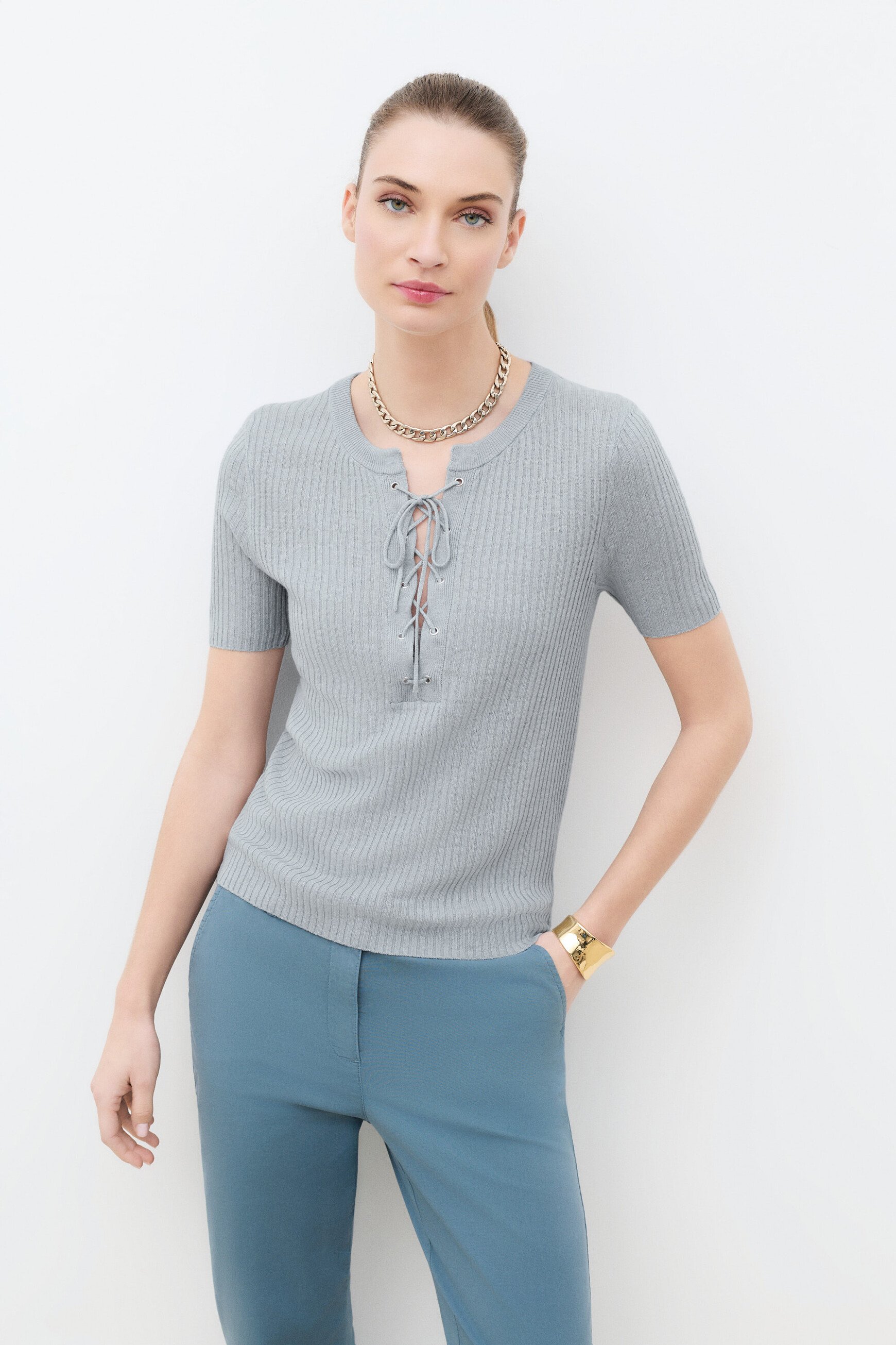 Pull Mvanessa bleu pastel femme