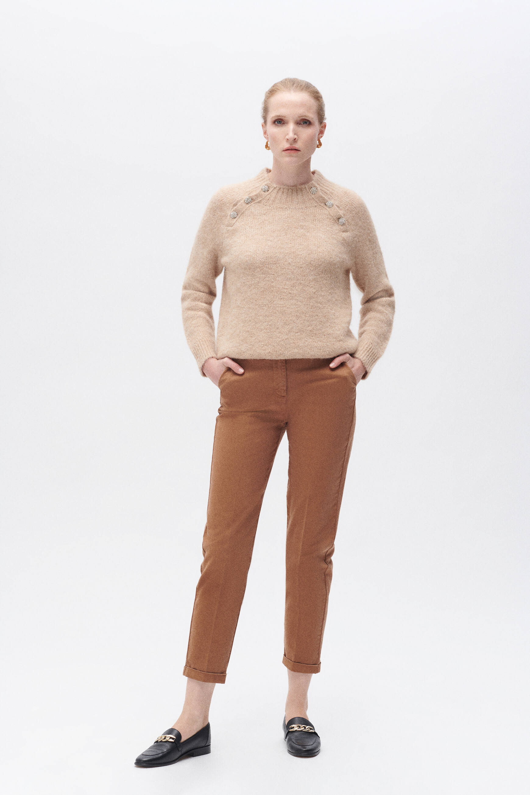 pantalon pachille marron cognac femme Pantalon pachille marron cognac femme