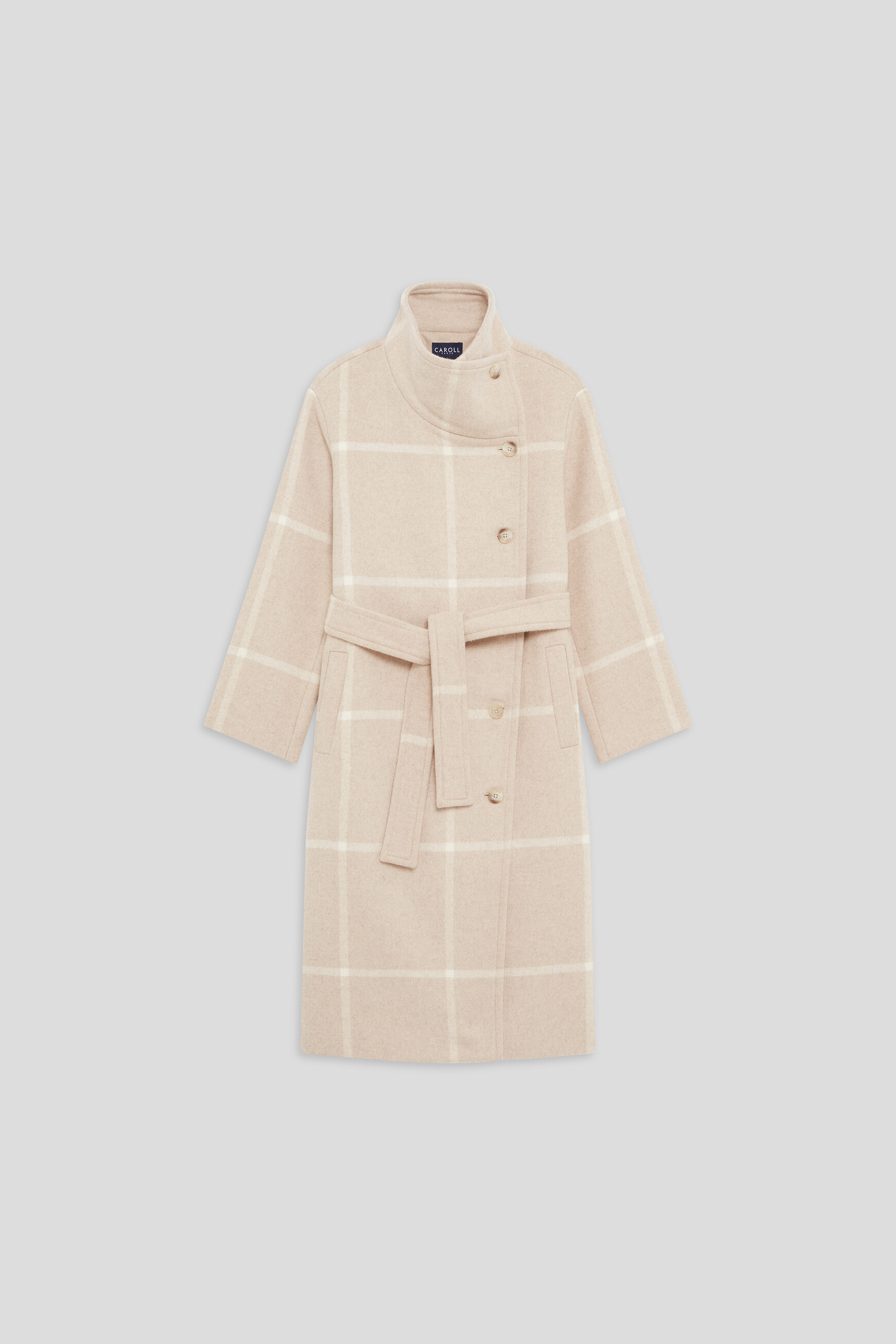 Gromeo Check coat sand woman