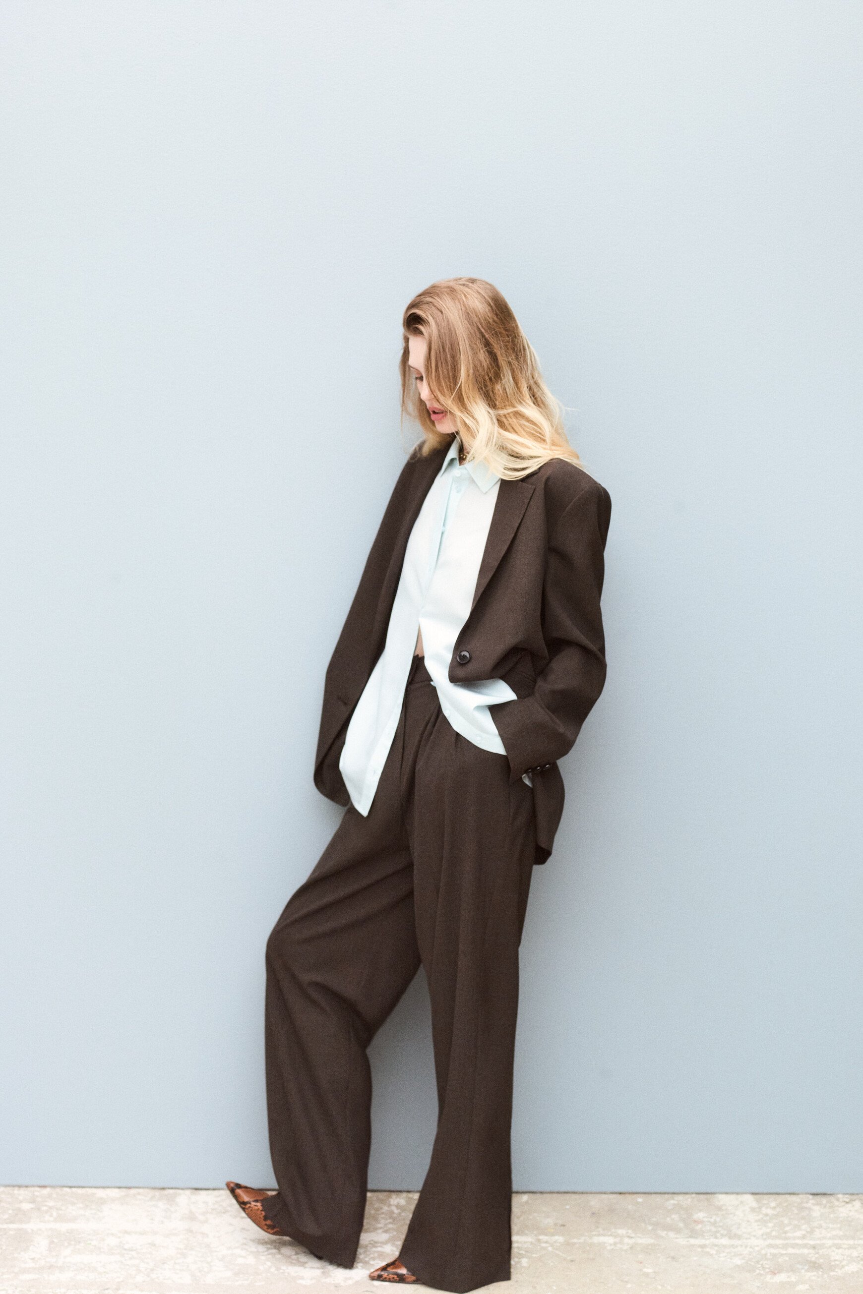 Pantaloni Pliage marron foncé donna
