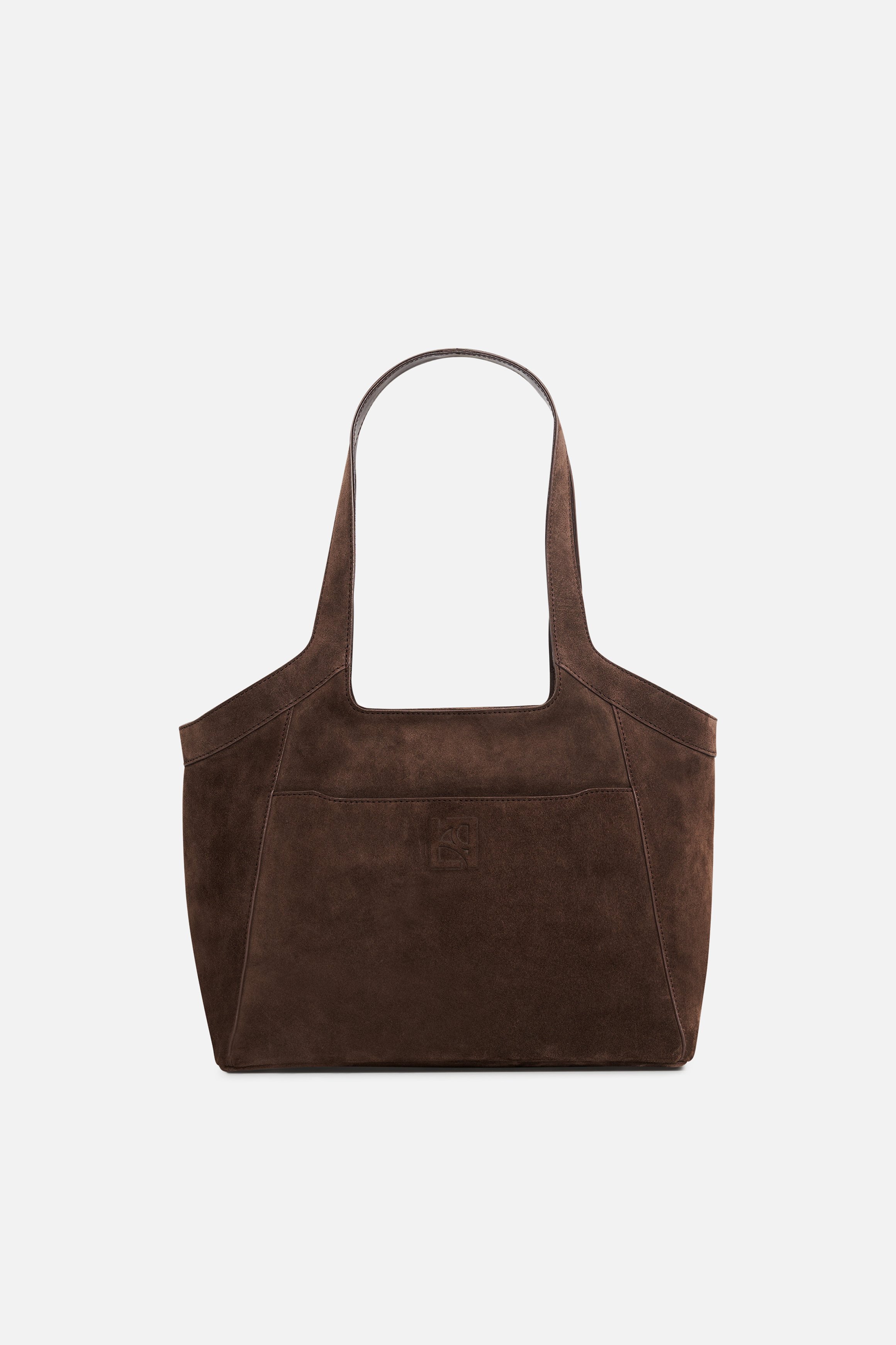 sac sacha en croute de cuir marron fonce femme Sac Sacha en croûte de cuir marron foncé femme