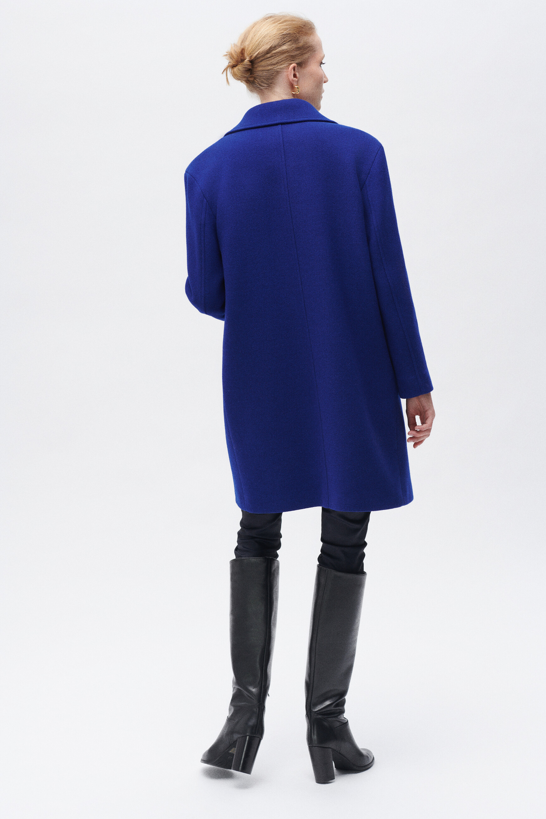 Manteau long top bleu electrique