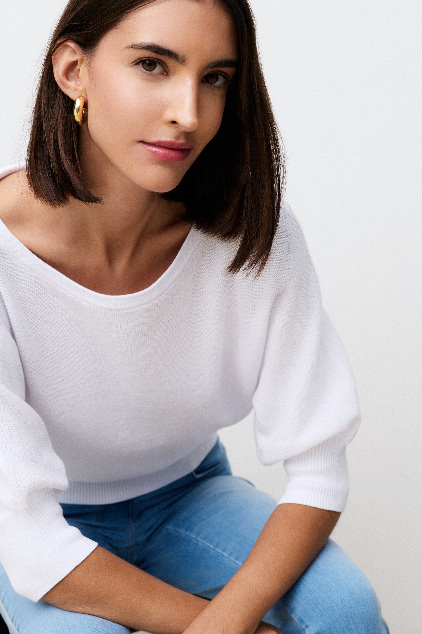 Jersey joan oversize blanco mujer