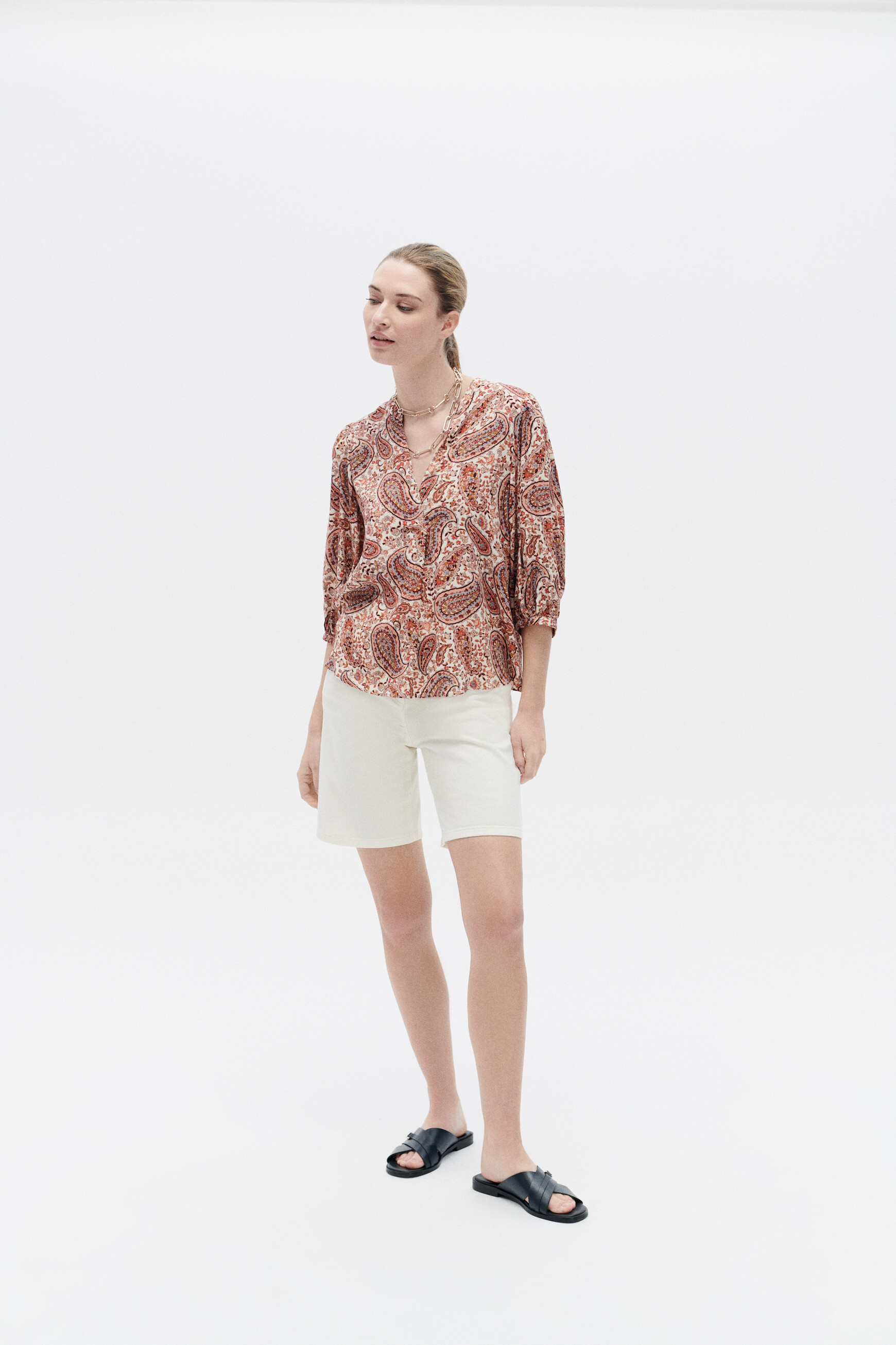 Blouse cassy camel femme