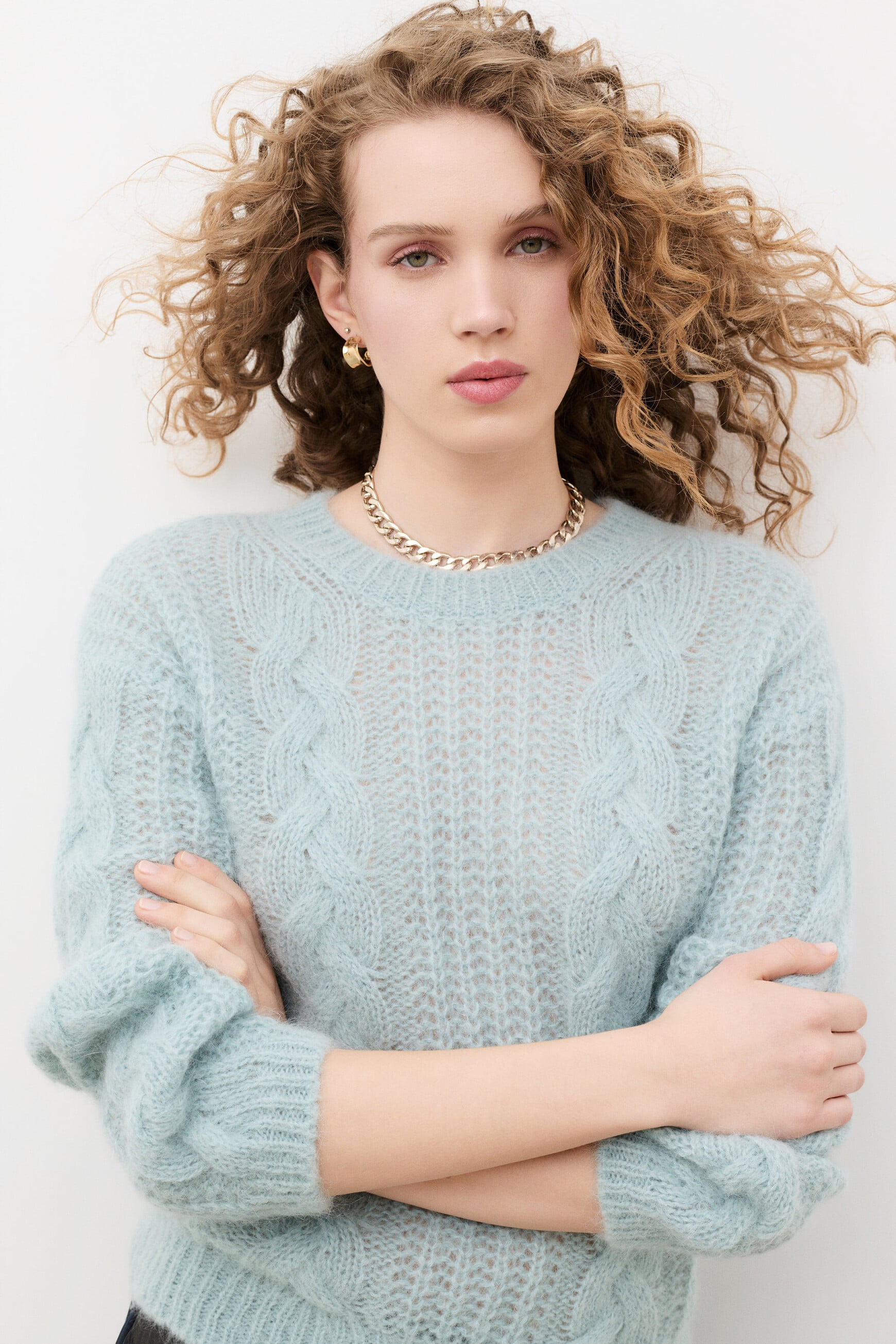 Pull Mleandro bleu gris femme