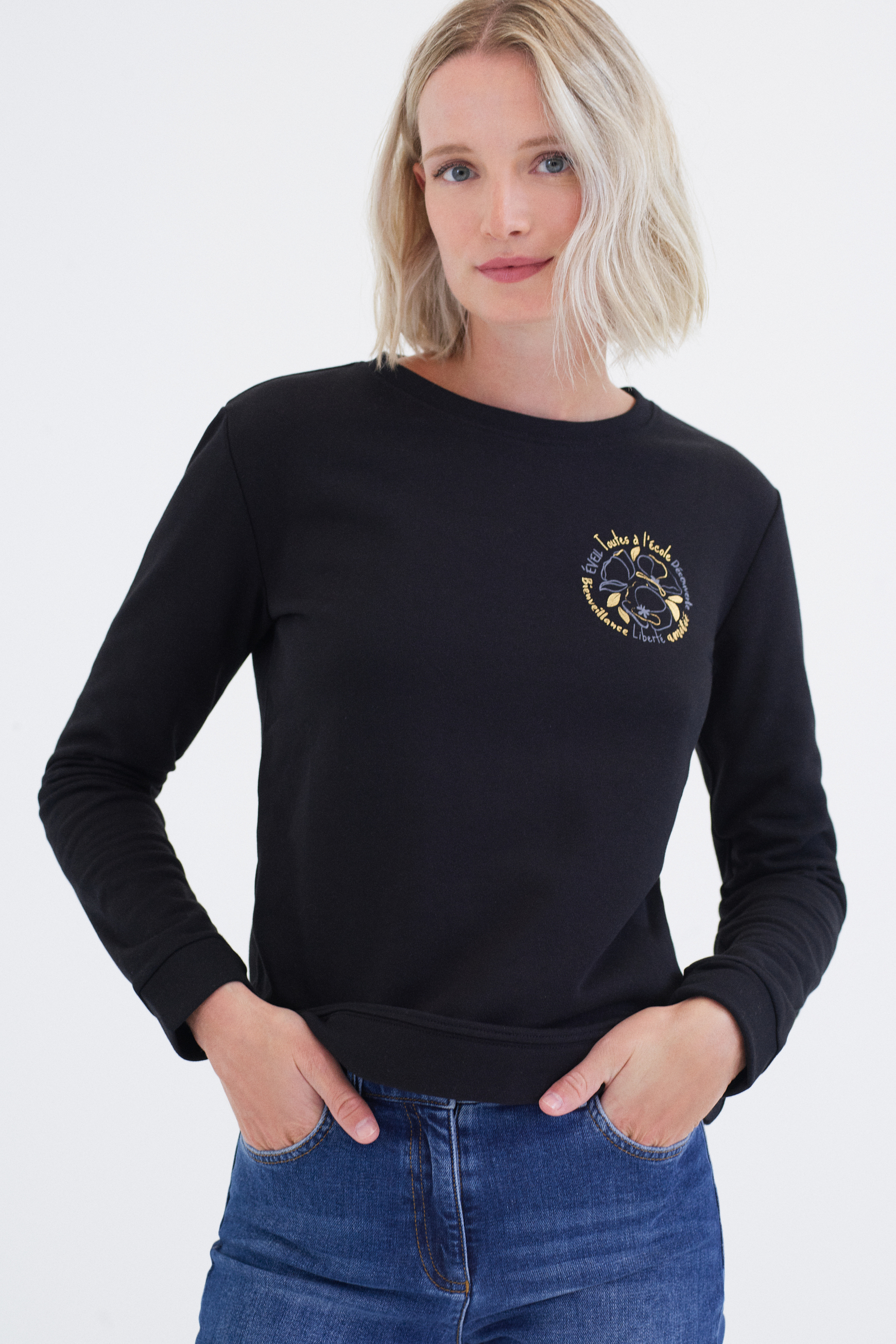 sweat jasmin noir femme Sweat Jasmin noir femme