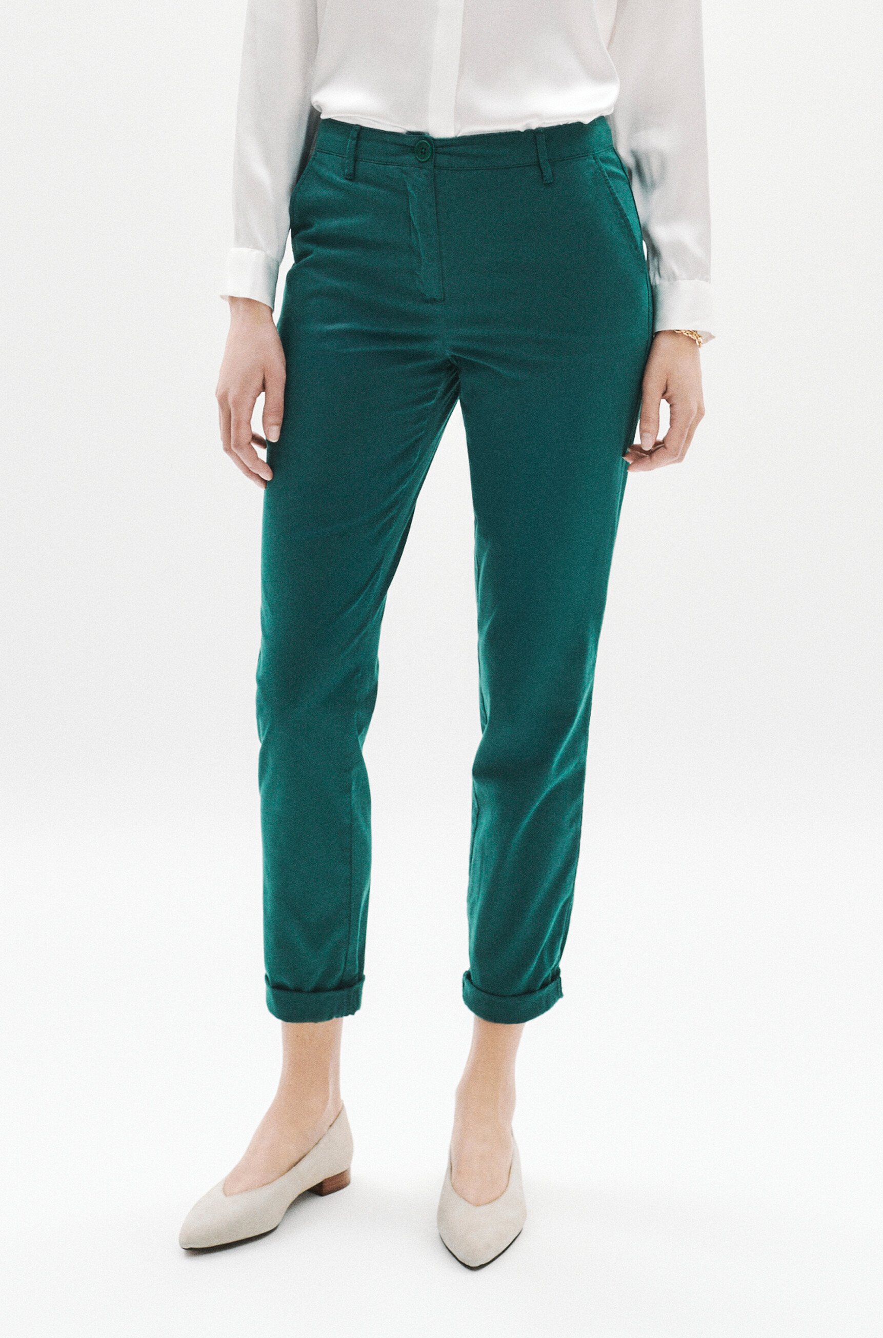 pantalon adelmo vert foncé femme