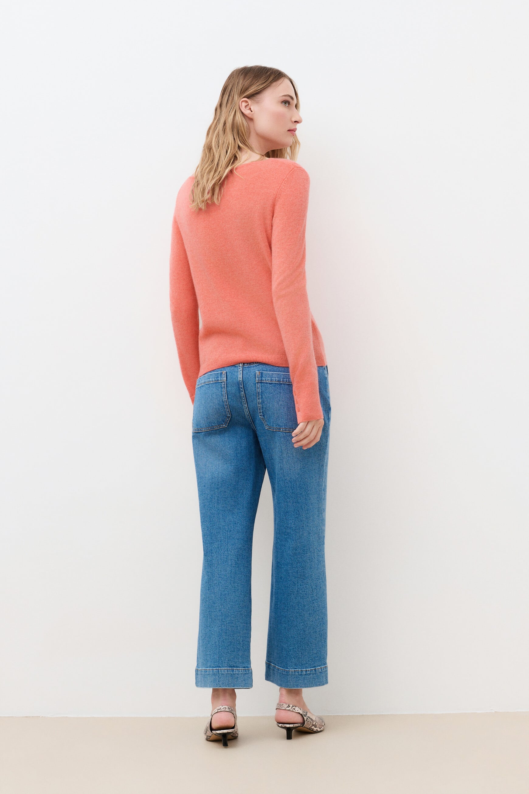 Mzoan sweater 100% cashmere dusty pink woman