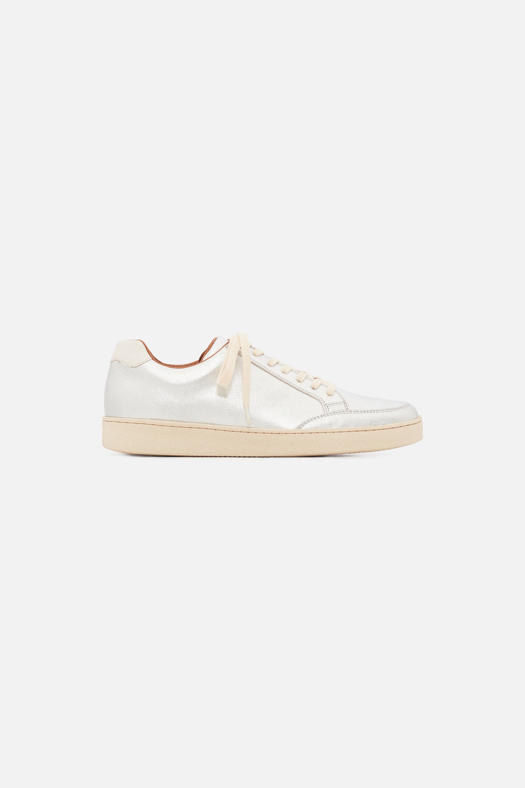 sneaker anna aus naturlichem leder silbergrau damen Sneaker Anna aus natürlichem Leder silbergrau damen