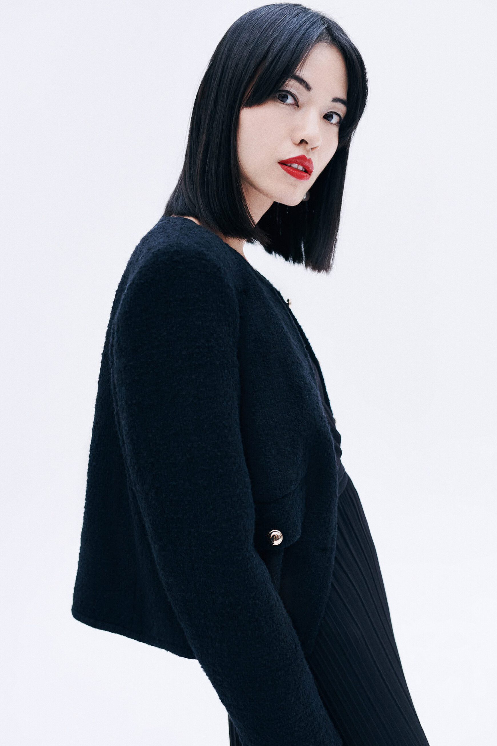 Veste vestale noir femme