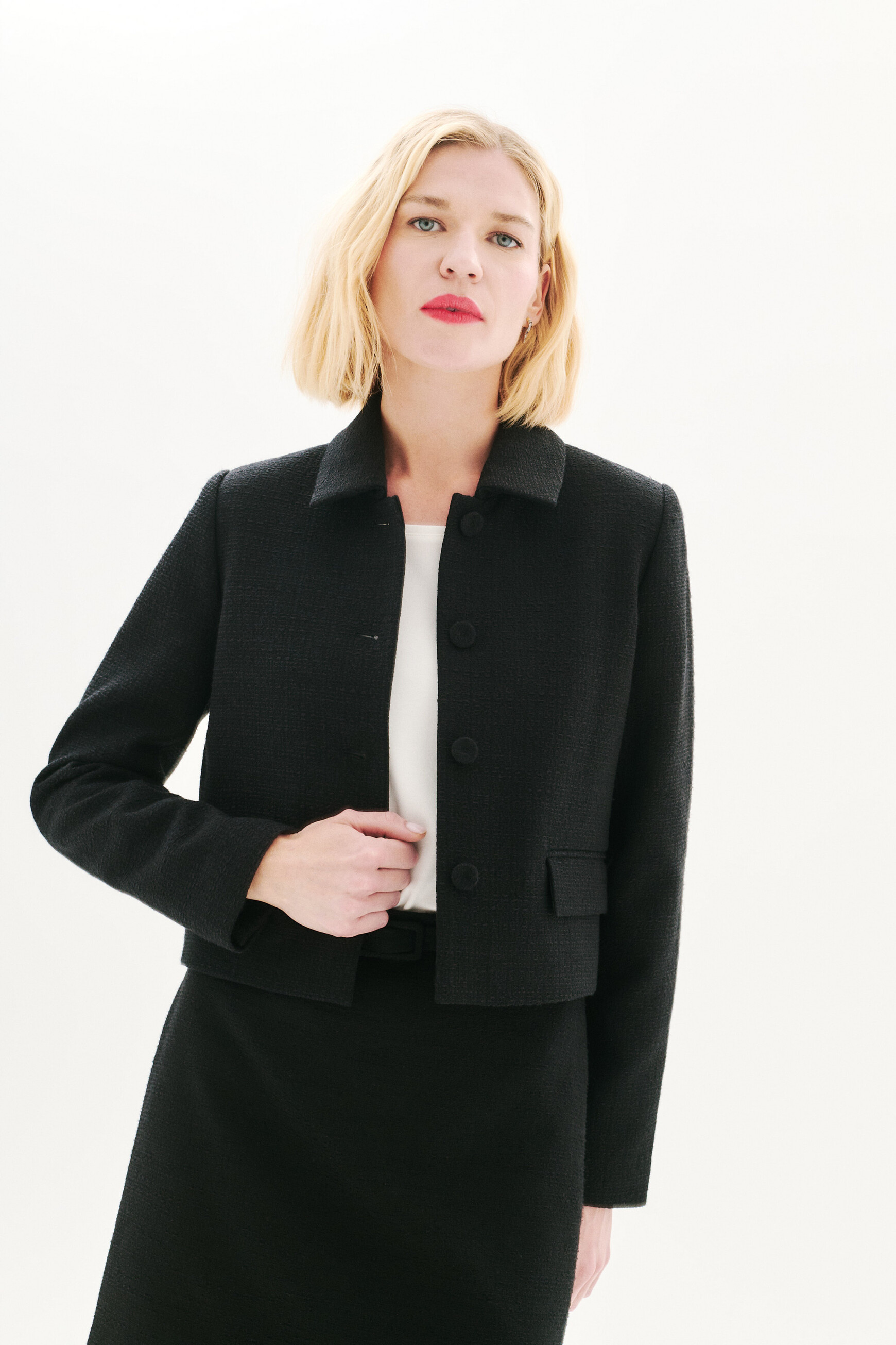 veste voyelle tweed noir femme Veste Voyelle Tweed noir femme