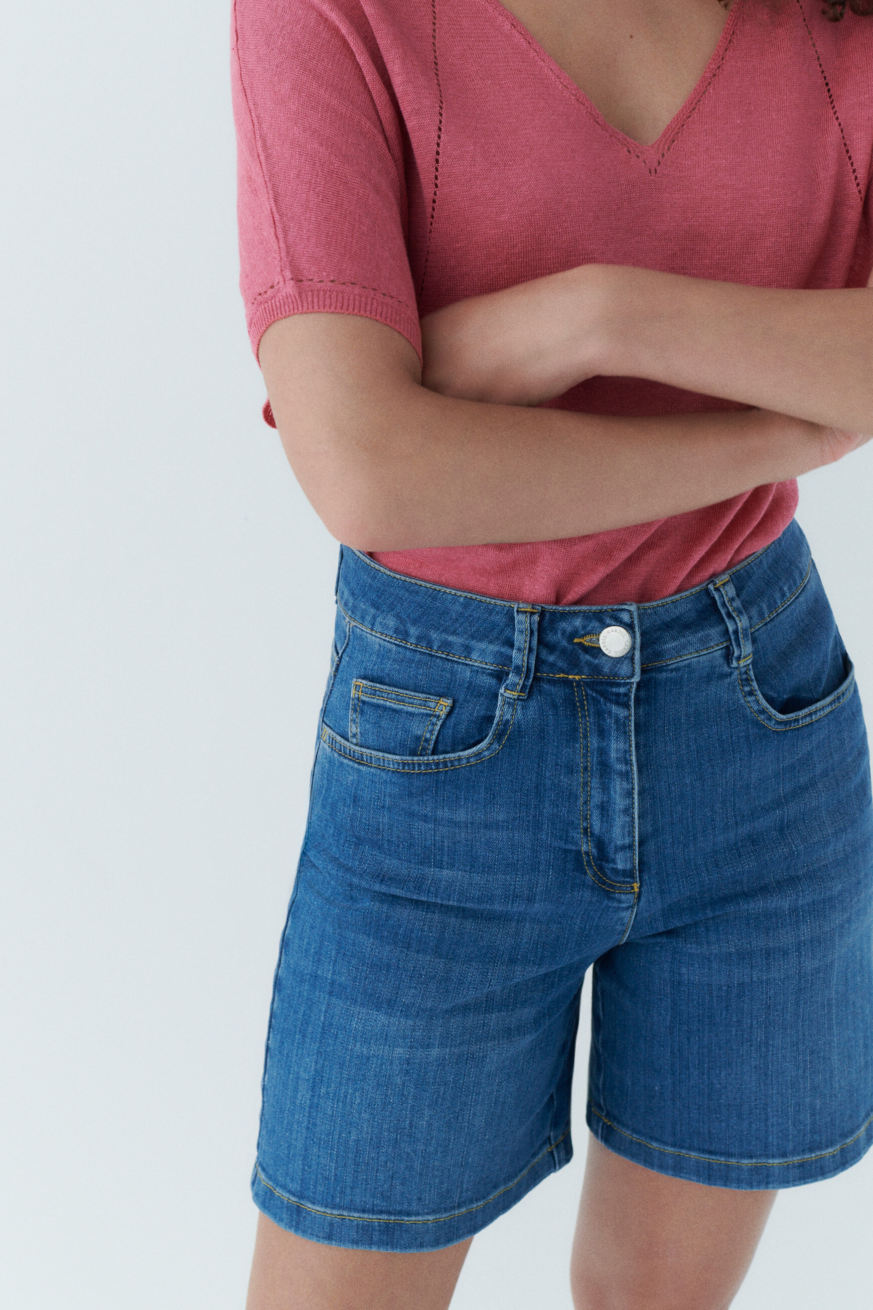 short solar denim stone femme Caroll