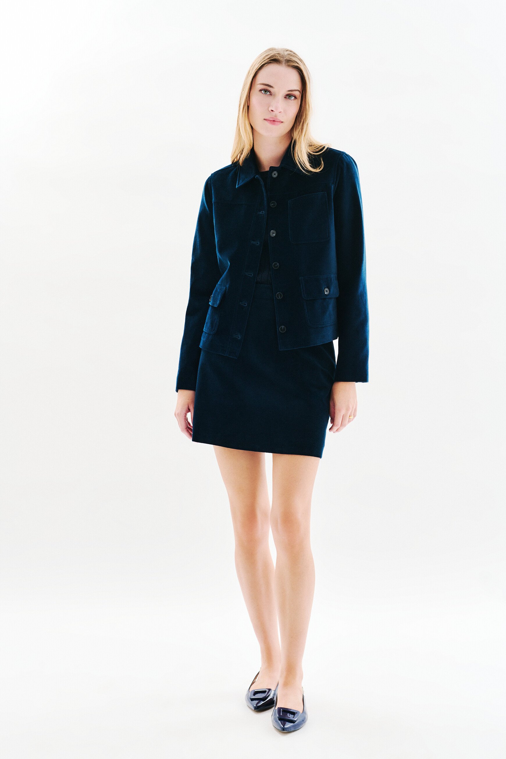 Gonna Janette blu navy donna