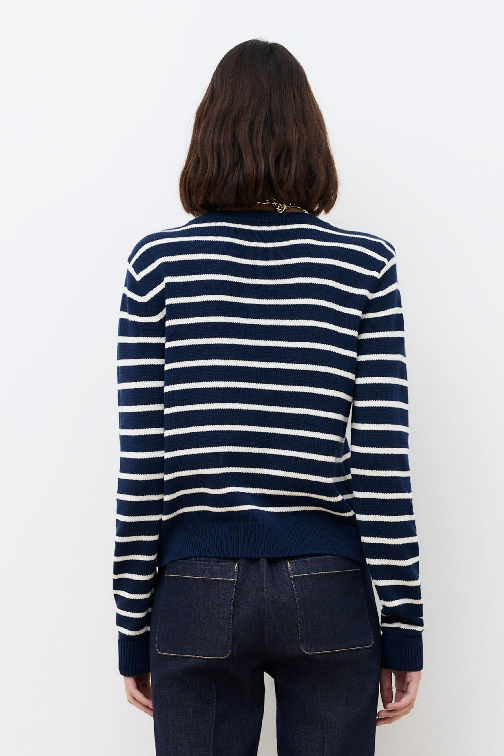 Pull Mrobin bleu marine femme