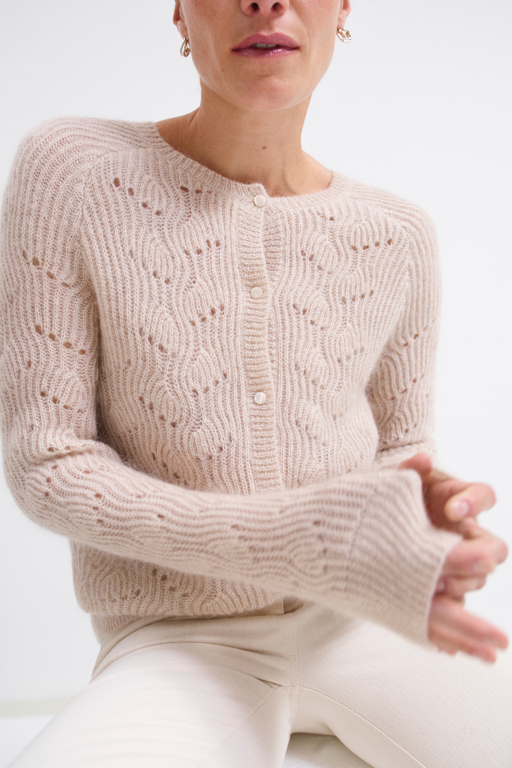 Gilet Caroll Blanc En Viscose - Taille 42 Femme - Occasion Très Bon état
