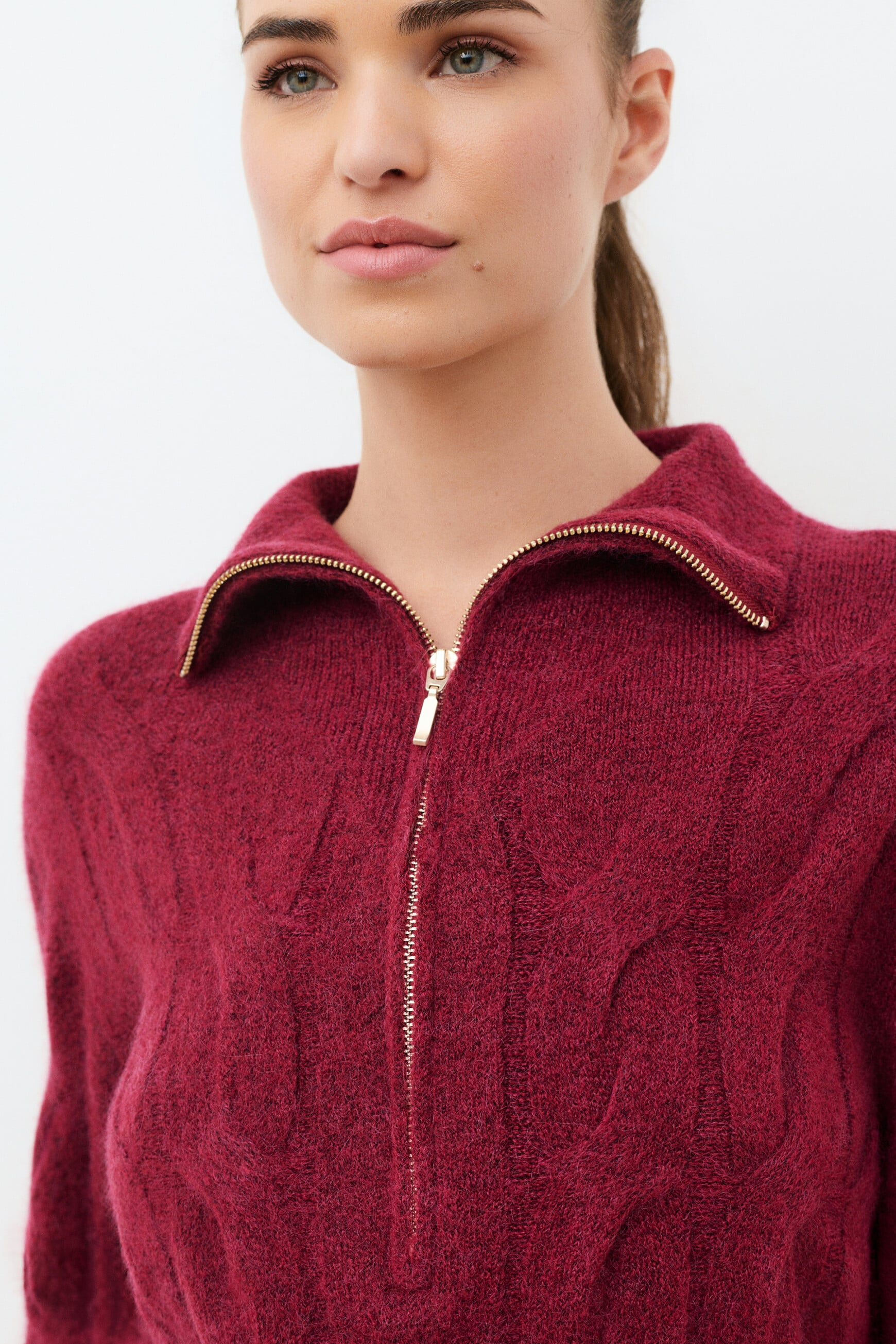 Maglione Mtanner rosso bordeaux donna