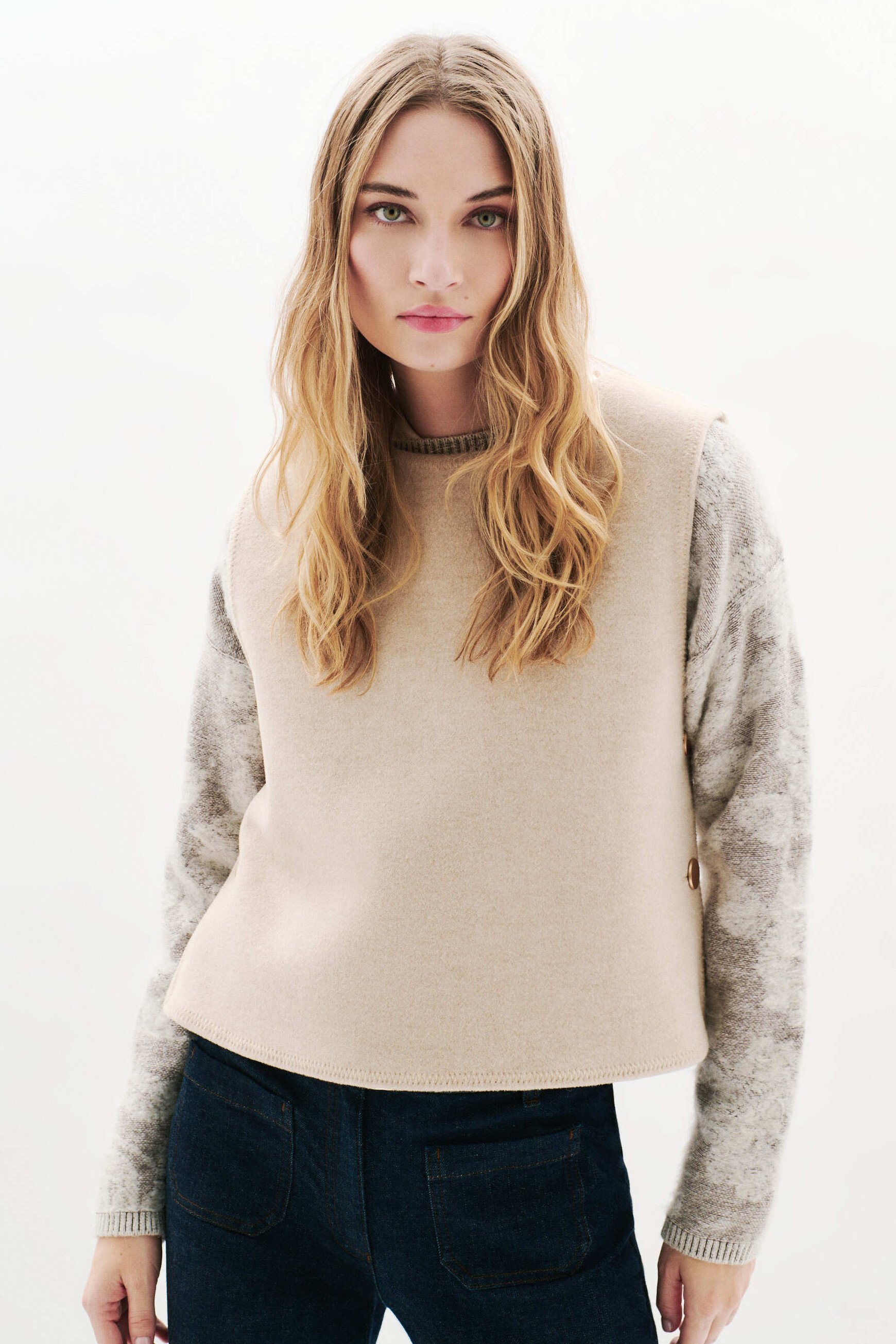 poncho heline creme femme creme vrouw