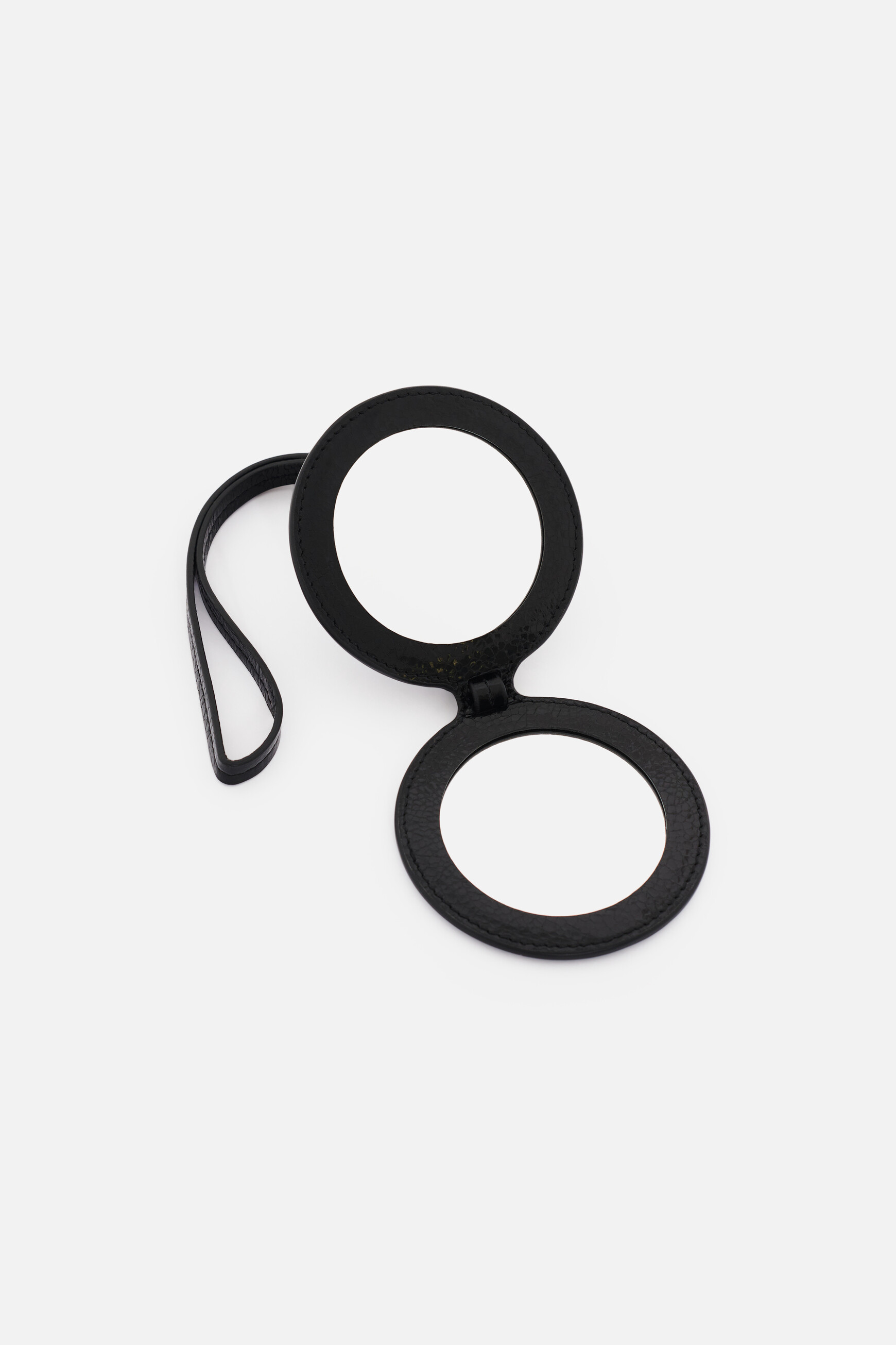 Miroir Sibel en cuir naturel noir femme