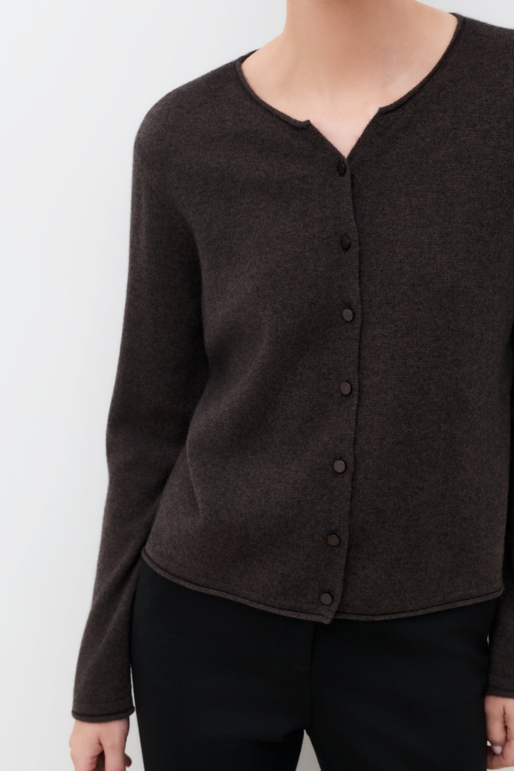 Msally sweater 100% cashmere dark brown woman