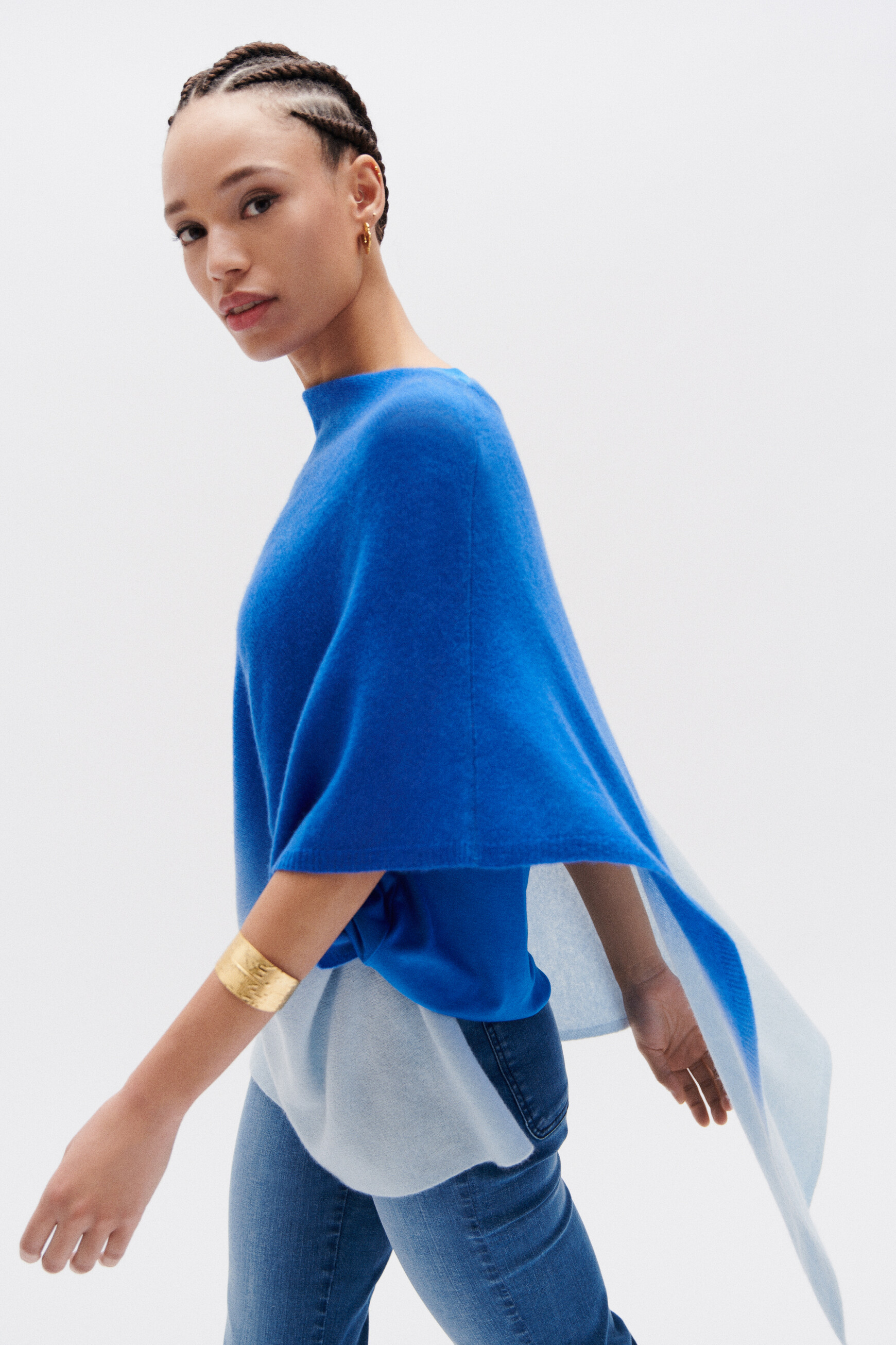 poncho baltidye bleu femme poncho baltidye bleu femme