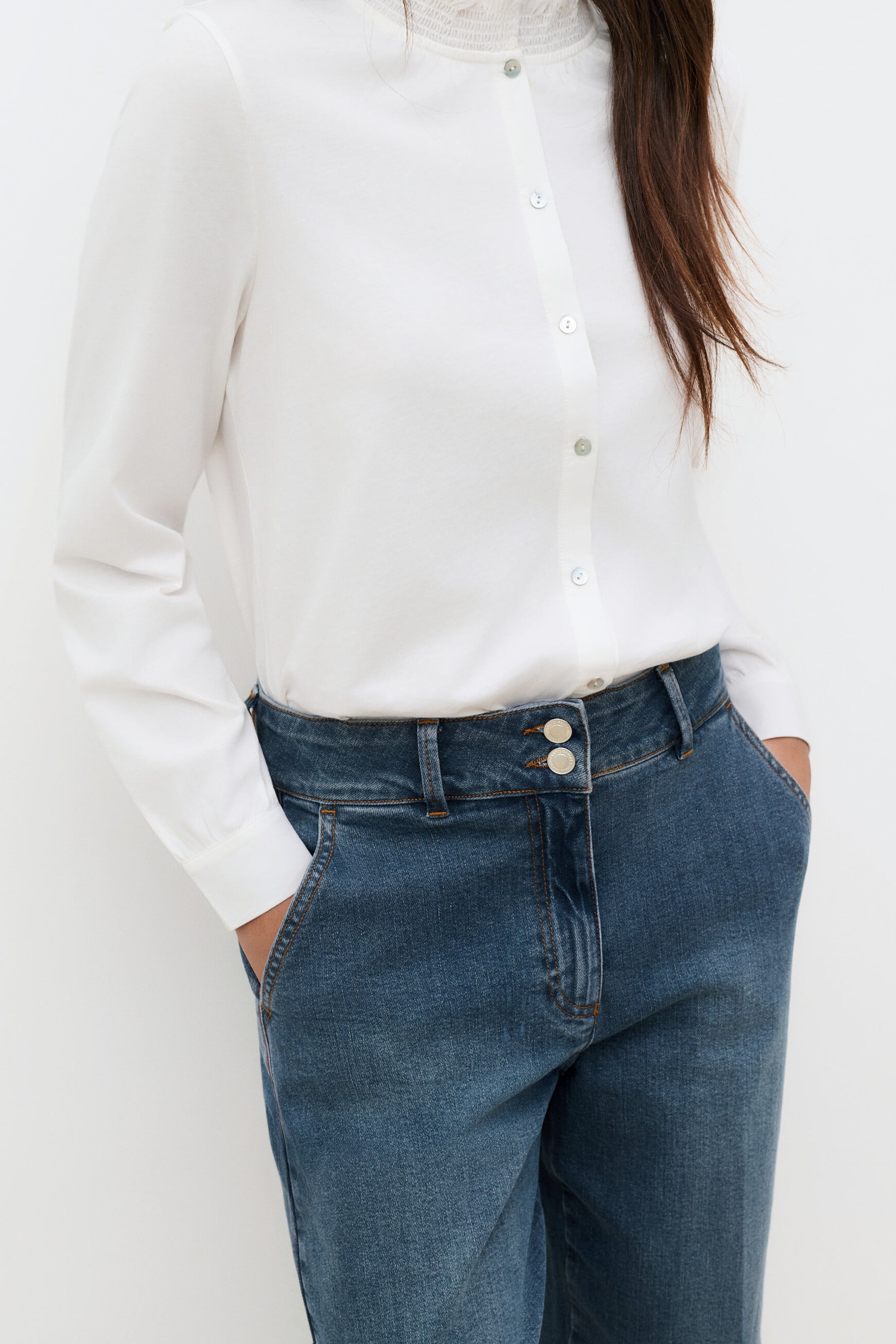 Peddy trousers stone denim woman